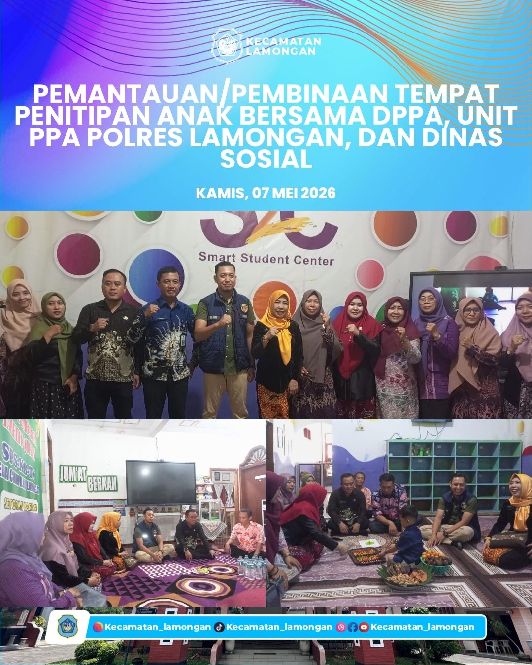 Foto: Kecamatan Lamongan Bersama DPPA dan Instansi Terkait Laksanakan Pemantauan Tempat Penitipan Anak