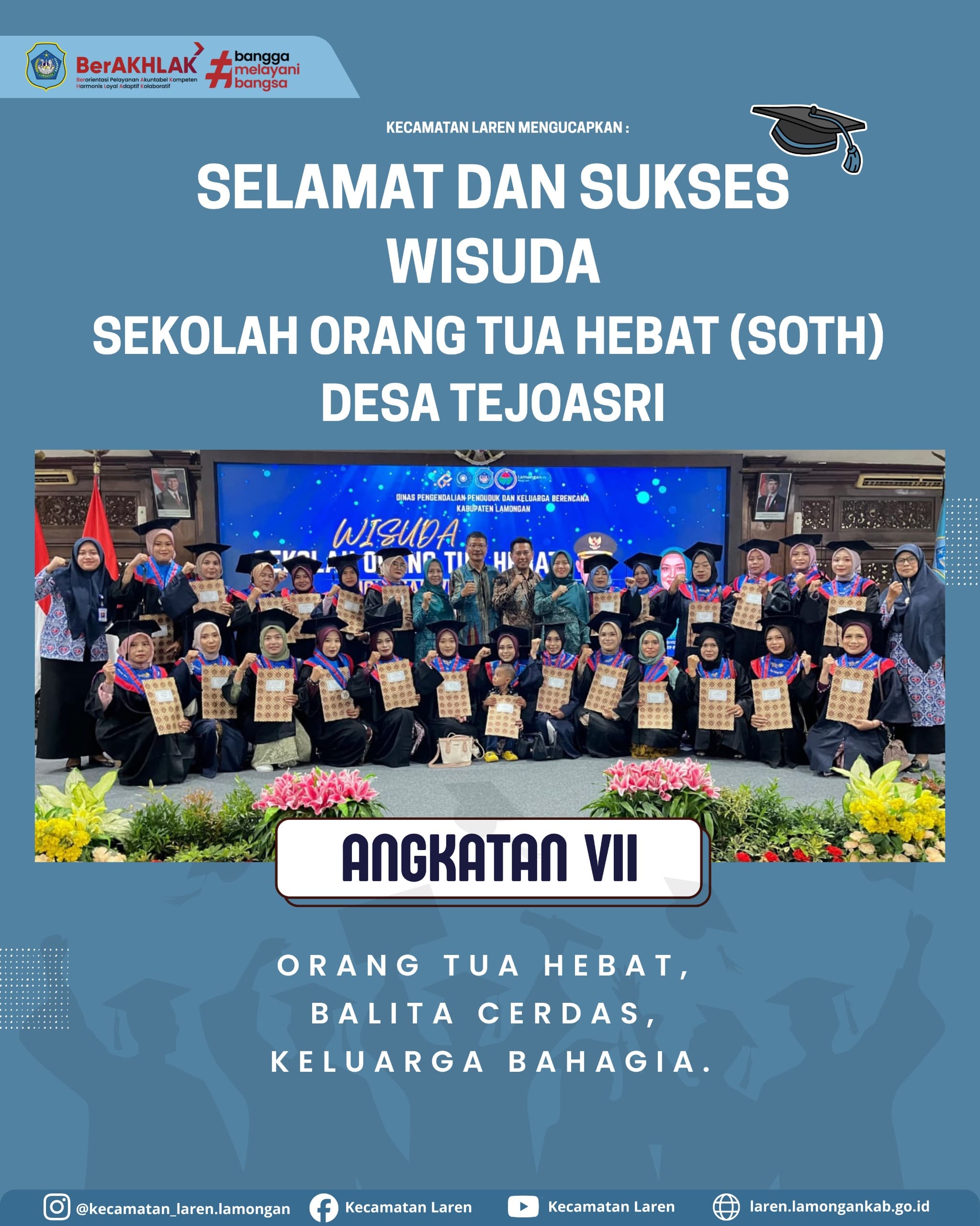 Foto: Kecamatan Laren Rayakan Wisuda Sekolah Orang Tua Hebat (SOTH) Angkatan VII Desa Tejoasri