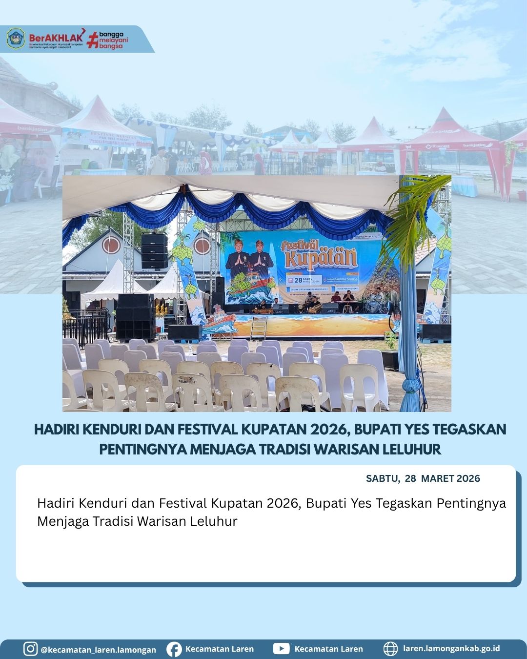 Foto: Hadiri Kenduri dan Festival Kupatan 2026, Bupati Yes Tegaskan Pentingnya Menjaga Tradisi Warisan Leluhur