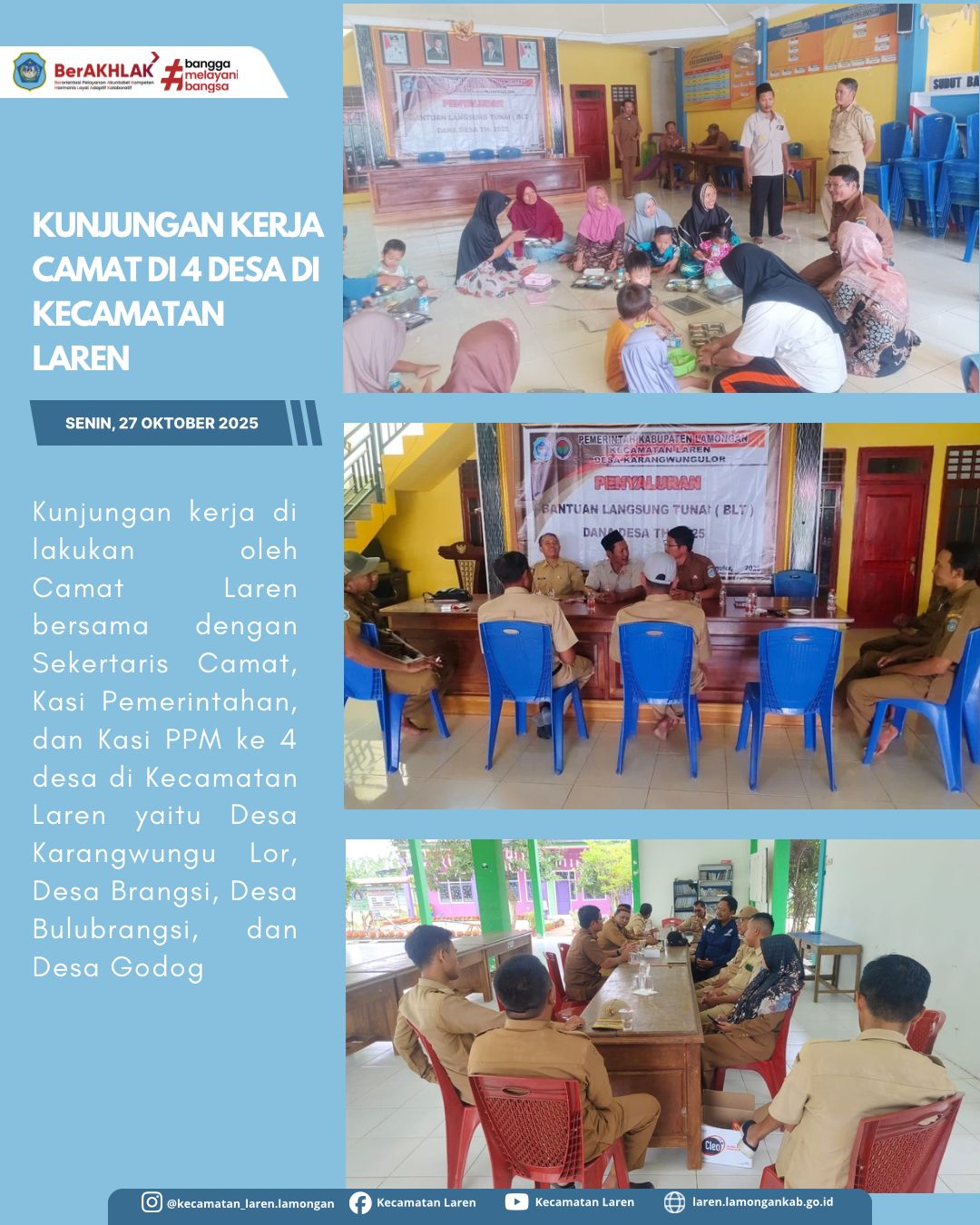 Foto: Kunjungan Kerja Camat Laren di 4 Desa Kecamatan Laren