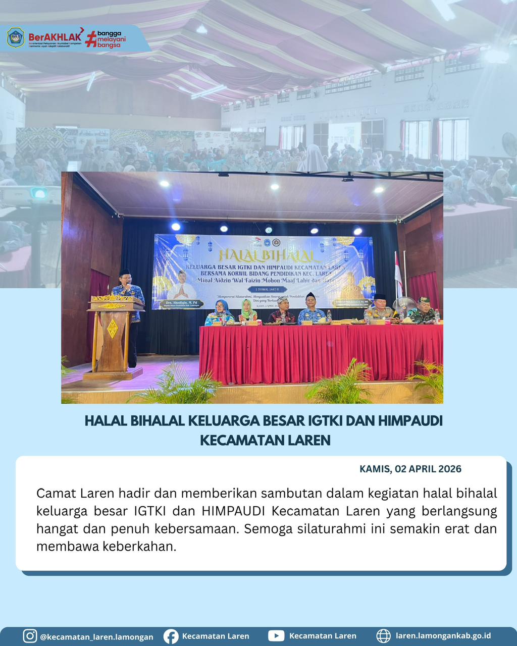 Foto: Halal Bihalal IGTKI dan HIMPAUDI Kecamatan Laren Berlangsung Penuh Kebersamaan