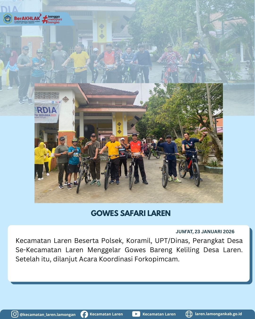 Foto: Kecamatan Laren Gelar Gowes Safari Bersama Forkopimcam dan Perangkat Desa