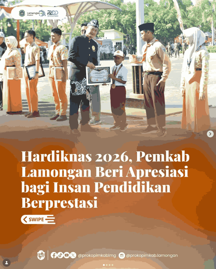 Foto: Hardiknas 2026, Pemkab Lamongan Beri Apresiasi bagi Insan Pendidikan Berprestasi