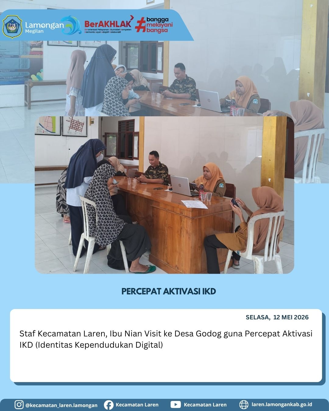 Foto: Akselerasi Transformasi Digital, Staf Kecamatan Laren Jemput Bola Aktivasi IKD di Desa Godog