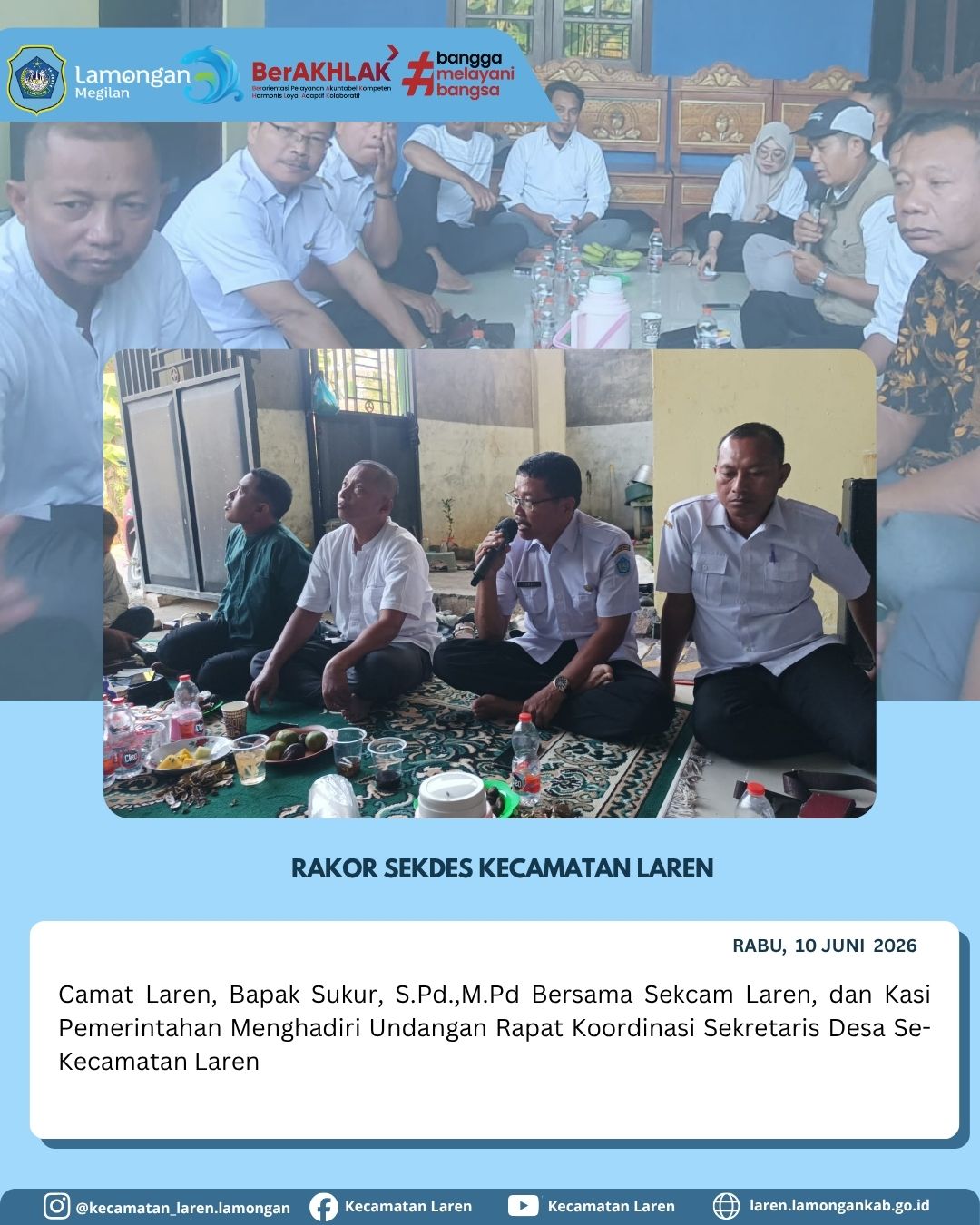 Foto: Perkuat Sinergi dan Evaluasi Kinerja, Camat Laren Hadiri Rakor Sekdes Se-Kecamatan Laren