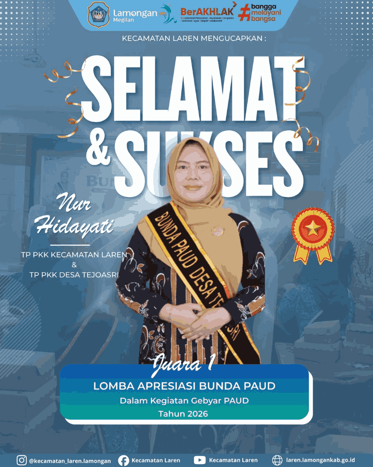 Foto: 🌟 Prestasi Membanggakan dari Kecamatan Laren! 🌟