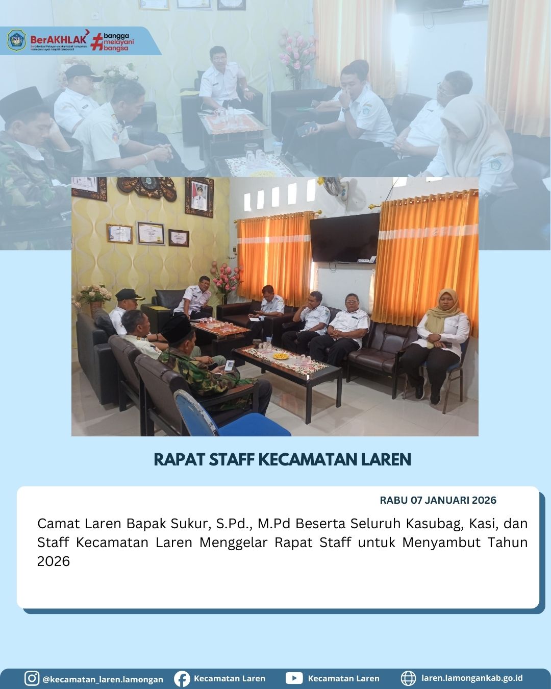 Foto: Sinergi Awal Tahun: Kecamatan Laren Gelar Rakor Sektoral hingga Aksi Kerja Bakti