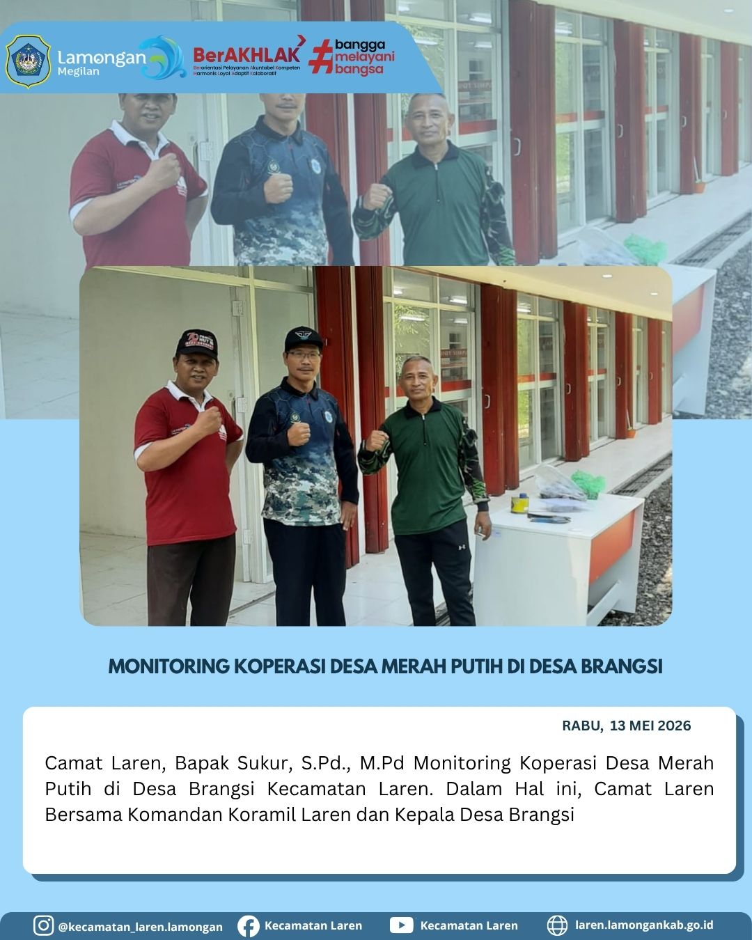 Foto: Perkuat Ekonomi Desa, Camat Laren Bersama Koramil Monitoring Koperasi Merah Putih di Brangsi