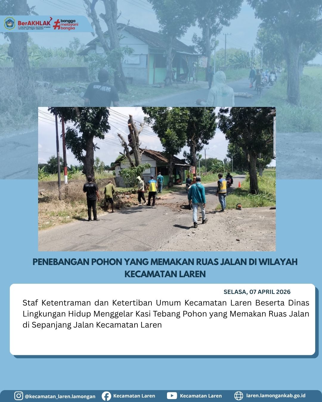Foto: Sasar Pohon yang Menjorok ke Jalan, Tim Gabungan Laren Gelar Aksi Perambasan