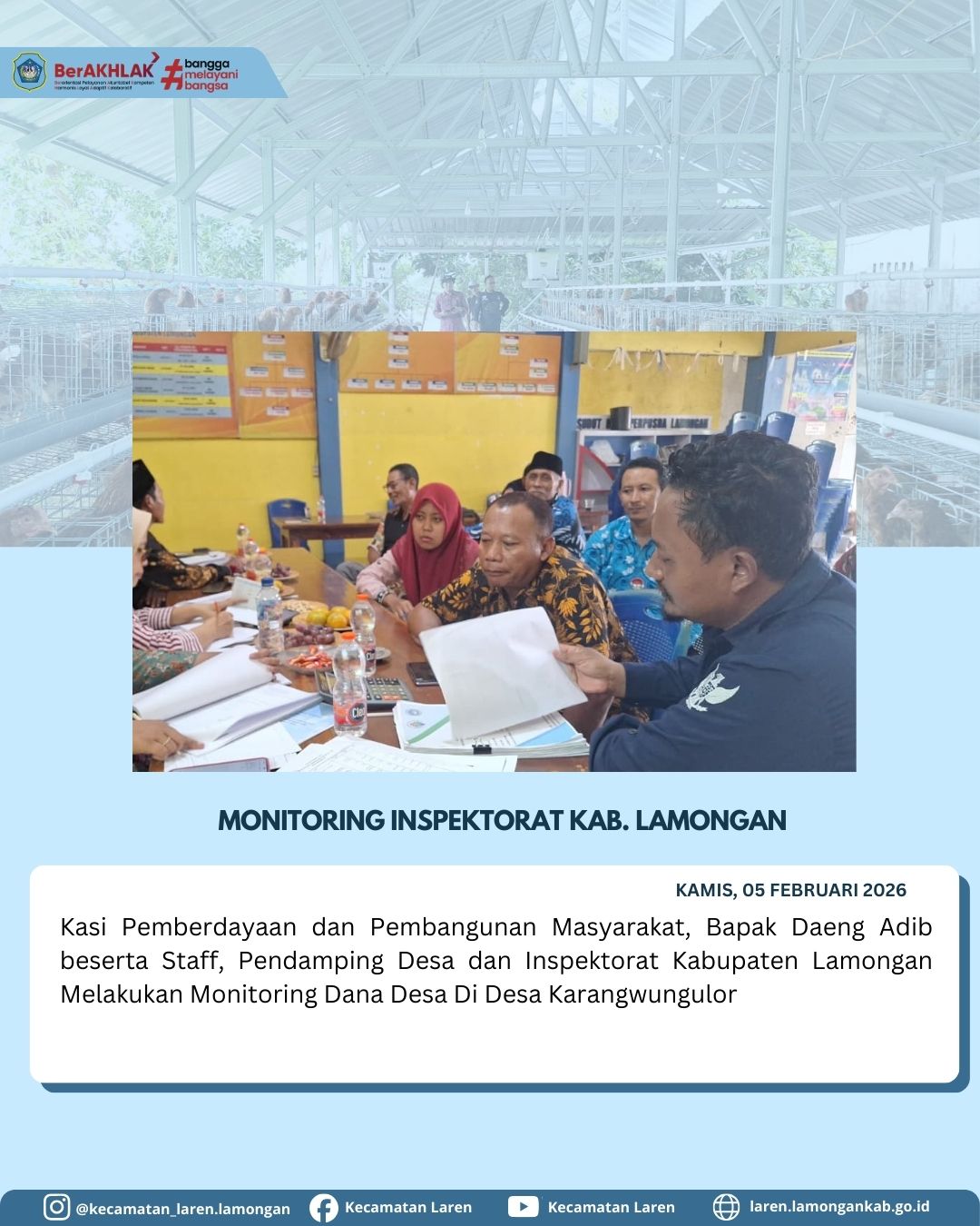 Foto: Inspektorat Kabupaten Lamongan Lakukan Monitoring Dana Desa di Karangwungulor
