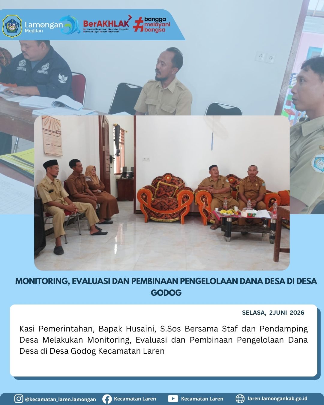 Foto: Tingkatkan Kualitas Tata Kelola Anggaran, Kasi Pemerintahan Laren Gelar Monev Dana Desa di Desa Godog
