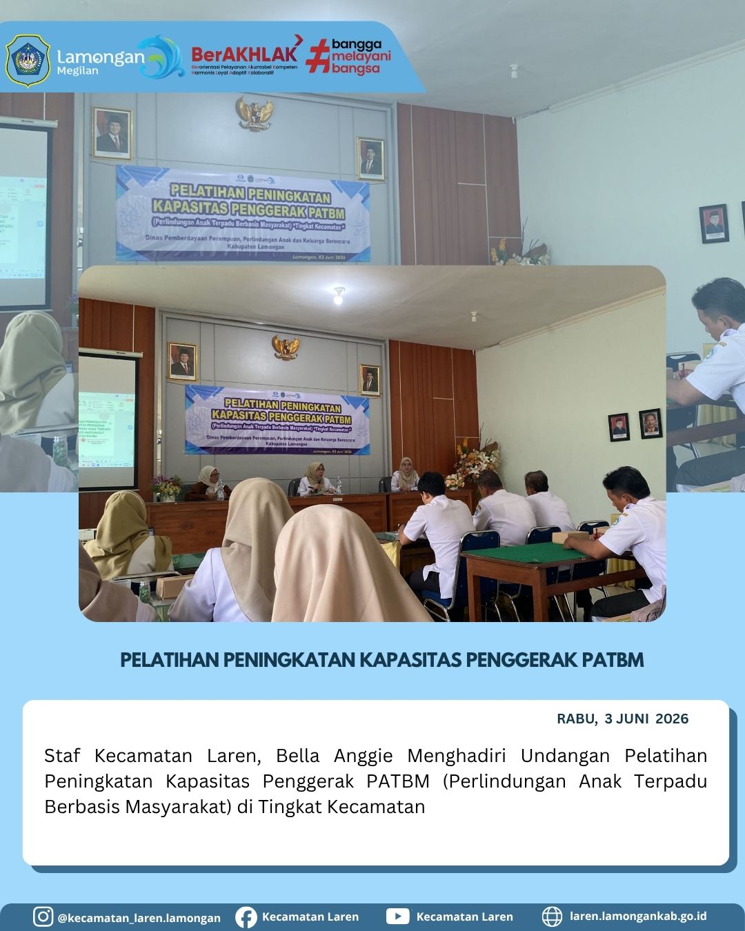 Foto: Perkuat Perlindungan Anak, Staf Kecamatan Laren Hadiri Pelatihan Penggerak PATBM