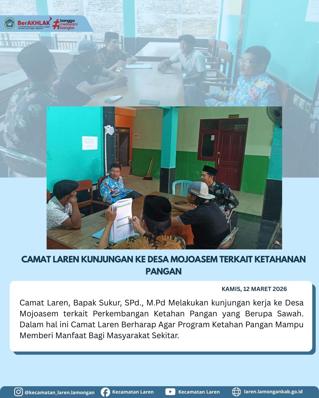 Foto: Camat Laren Kunjungi Desa Mojoasem Bahas Program Ketahanan Pangan