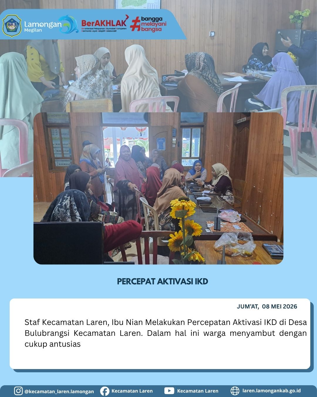 Foto: Percepat Transformasi Digital, Staf Kecamatan Laren Jemput Bola Aktivasi IKD di Desa Bulubrangsi