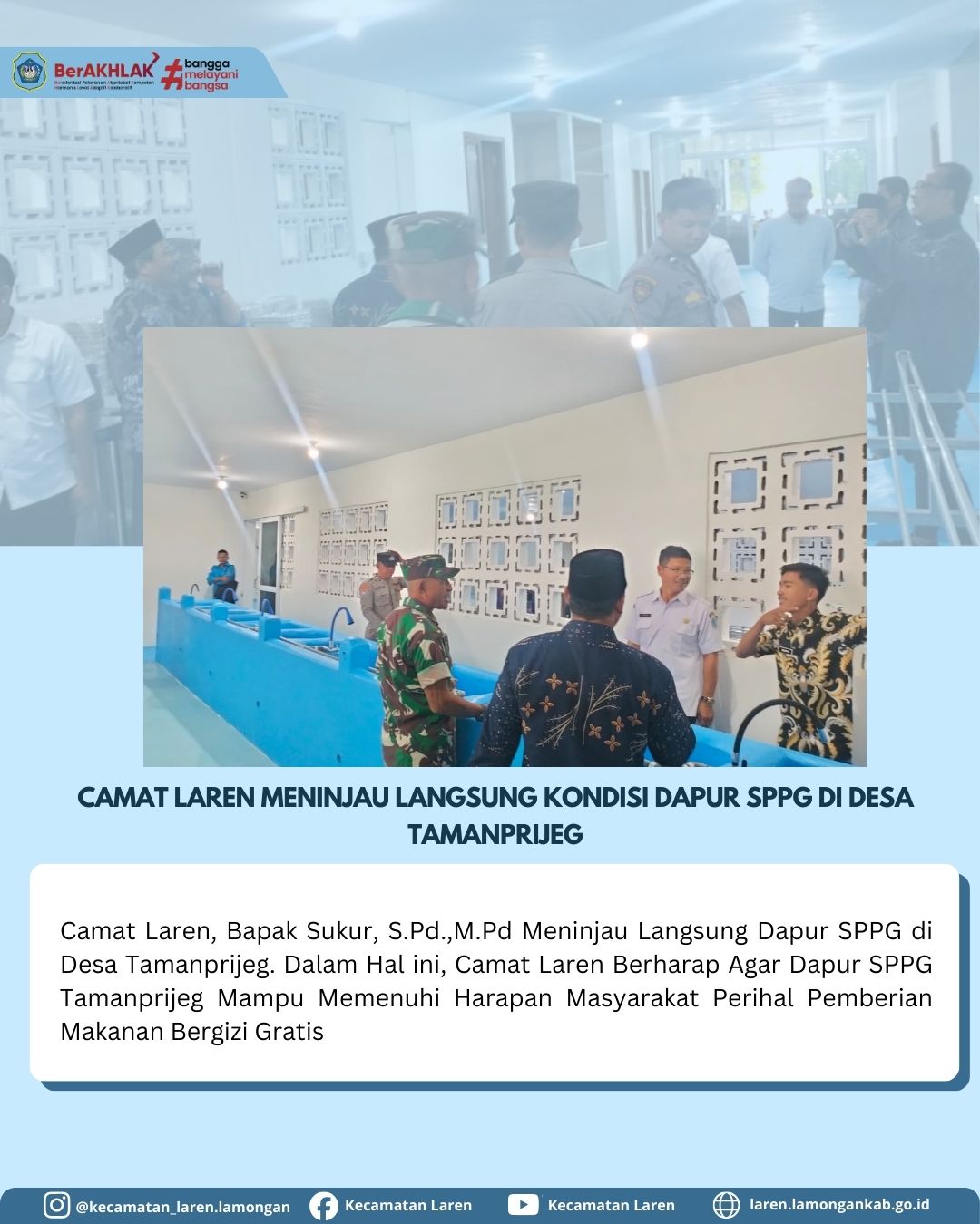Foto: Camat Laren Tinjau Langsung Kondisi Dapur SPPG di Desa Tamanprijeg
