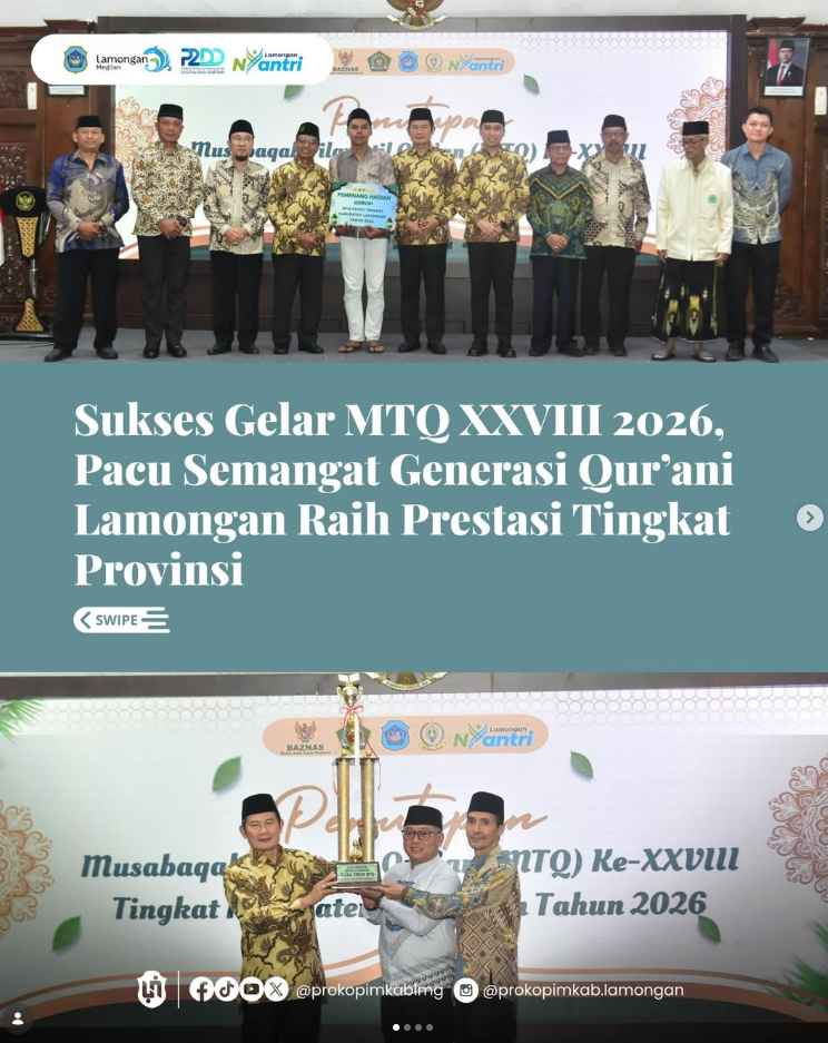 Foto: Sukses Gelar MTQ XXVIII 2026, Pacu Semangat Generasi Qur’ani Lamongan Raih Prestasi Tingkat Provinsi