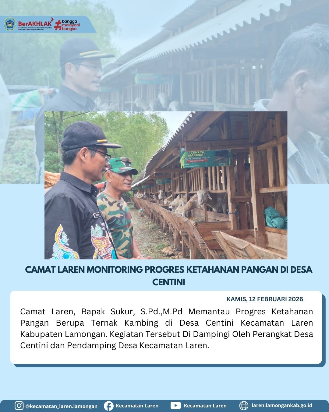 Foto: Camat Laren Monitoring Progres Ketahanan Pangan di Desa Centini