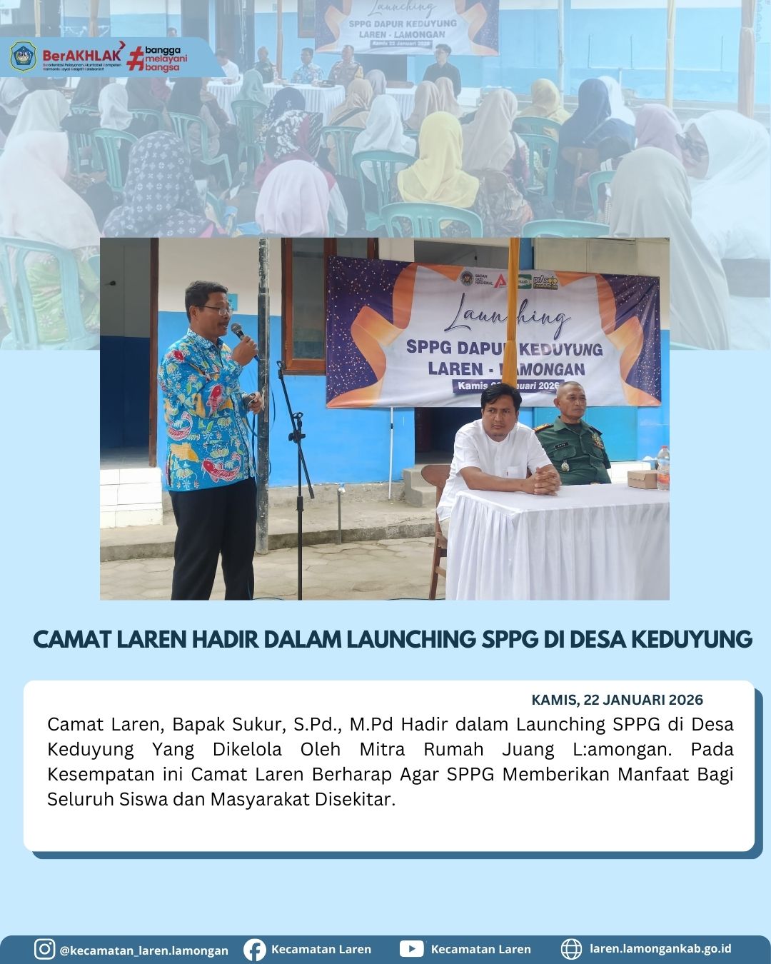 Foto: Camat Laren Hadiri Launching SPPG di Desa Keduyung