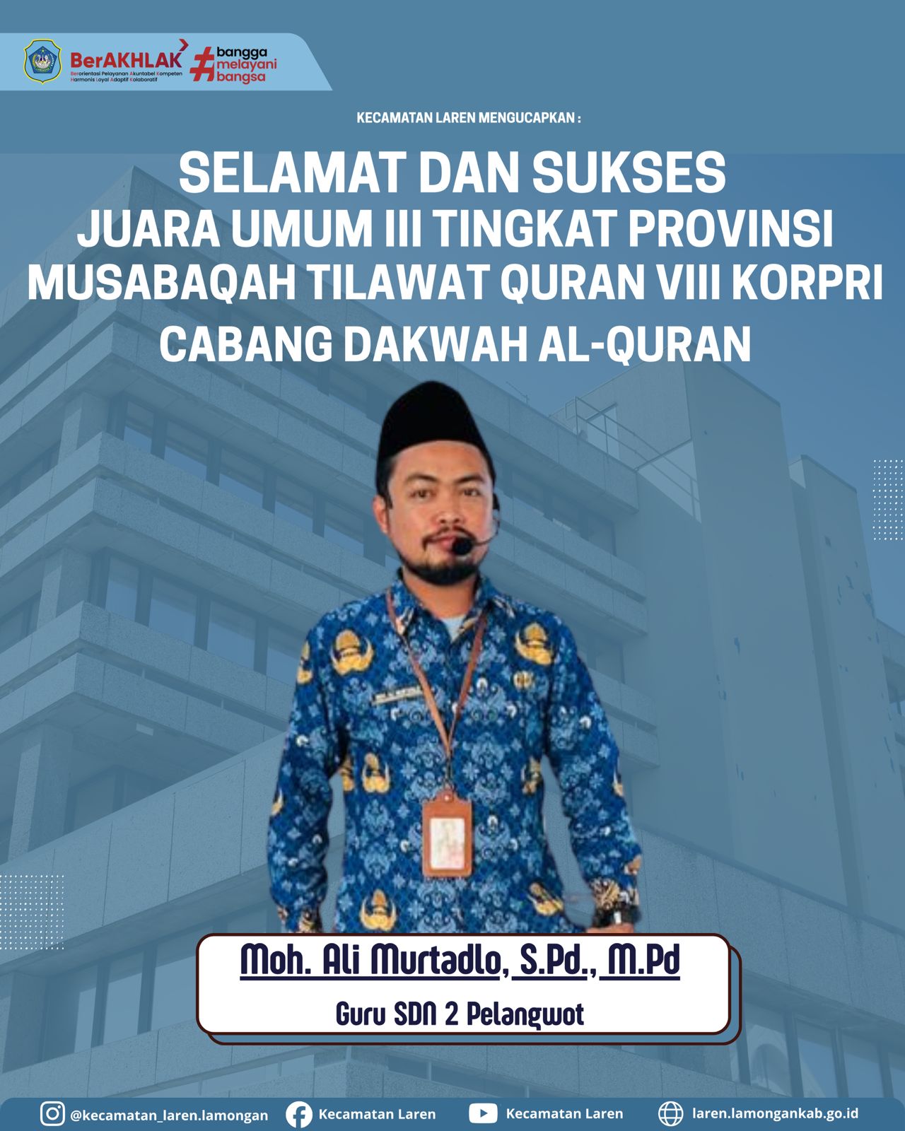 Foto: Harumkan Nama Daerah, Guru SDN 2 Pelangwot Raih Juara Umum III MTQ VIII KORPRI Tingkat Provinsi