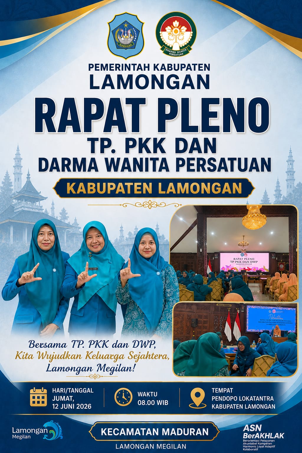 Foto: TP. PKK KECAMATAN MADURAN MENGHADIRI RAPAT PLENO TP. PKK DAN DWP KABUPATEN LAMONGAN
