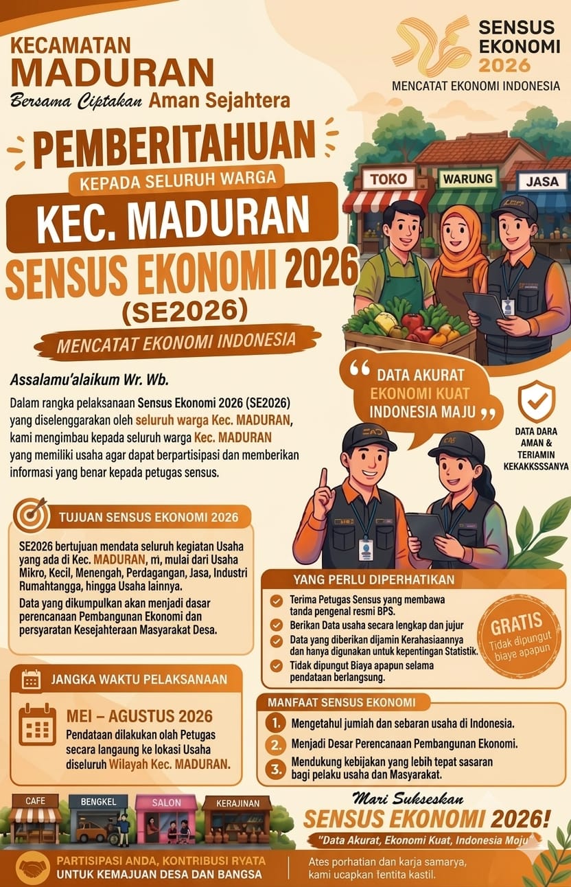 Foto: PEMERINTAH KECAMATAN MADURAN MENDUKUNG SE TAHUN 2026
