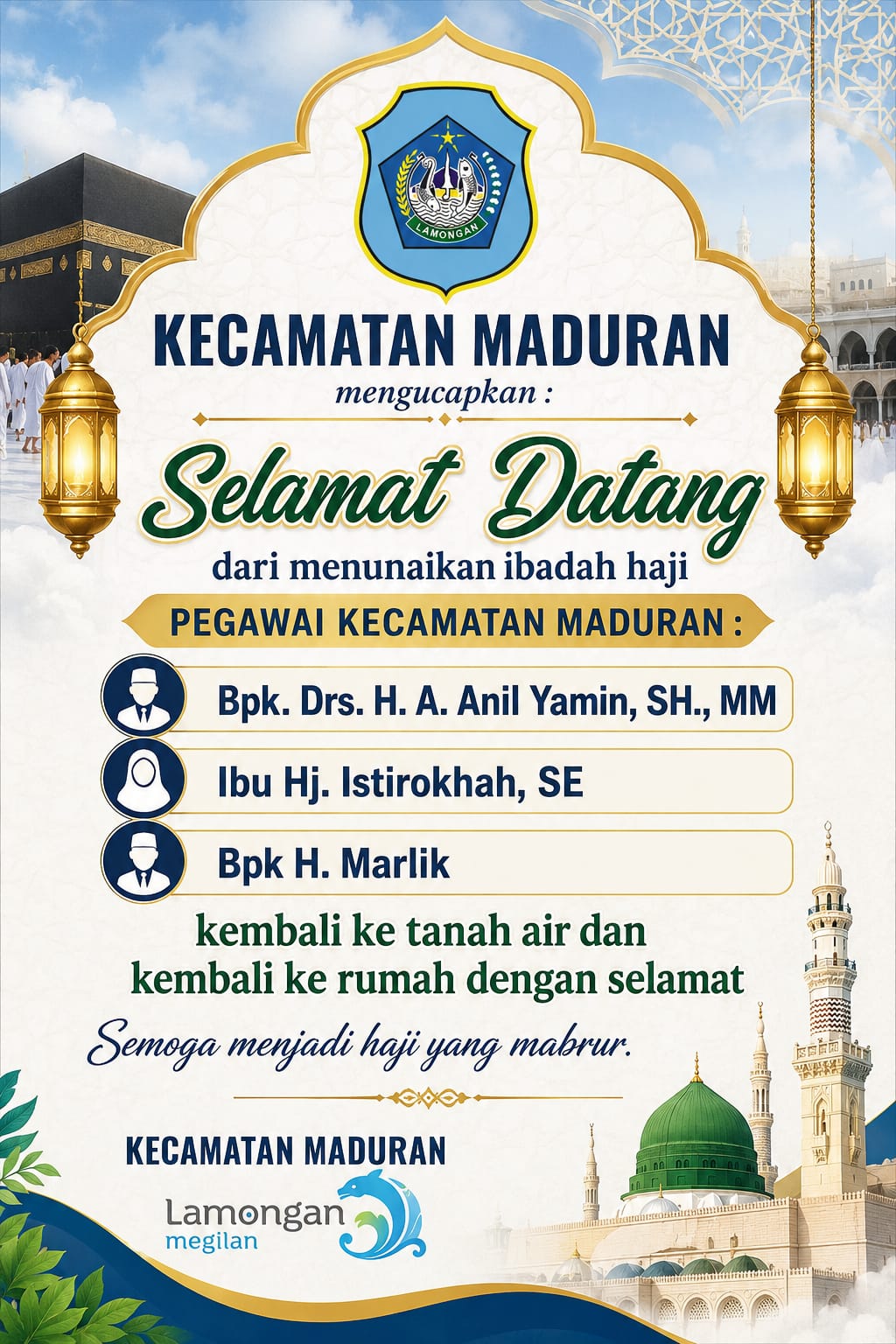 Foto: SELAMAT DATANG PEGAWAI KECAMATAN MADURAN DARI MENUNAIKAN IBADAH HAJI