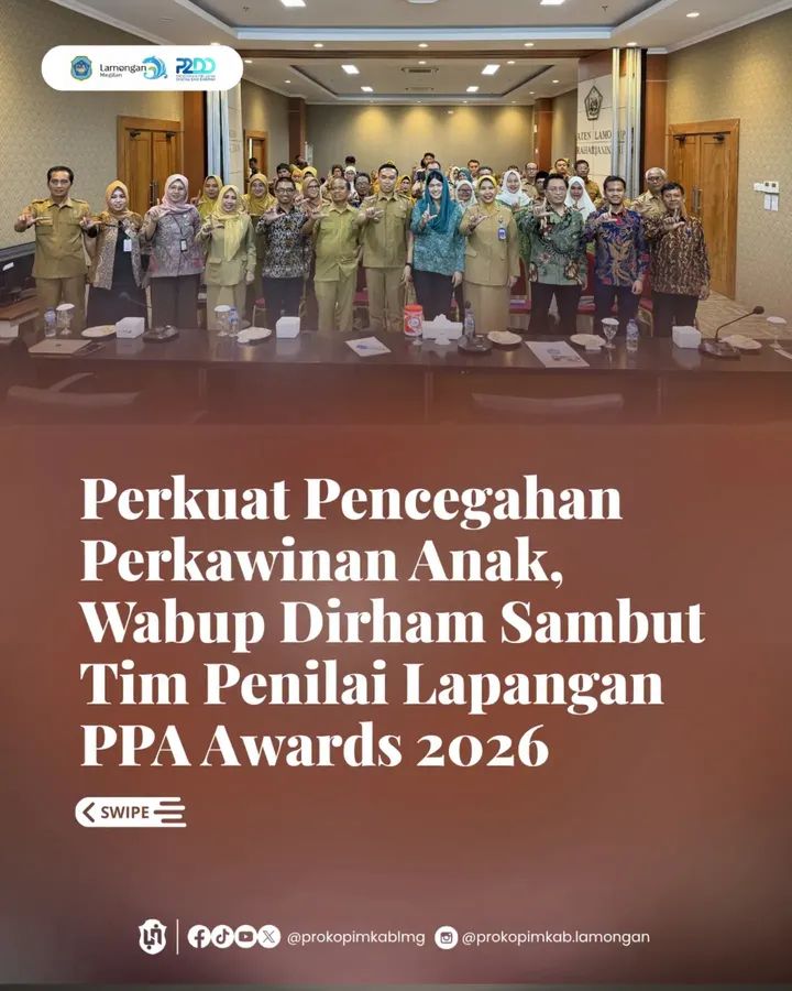 Foto: WAKIL BUPATI LAMONGANPERKUAT PENCEGAHAN PERKAWINAN ANAK, SAMBUT TIM PENILAI PPA AWARDS 2026