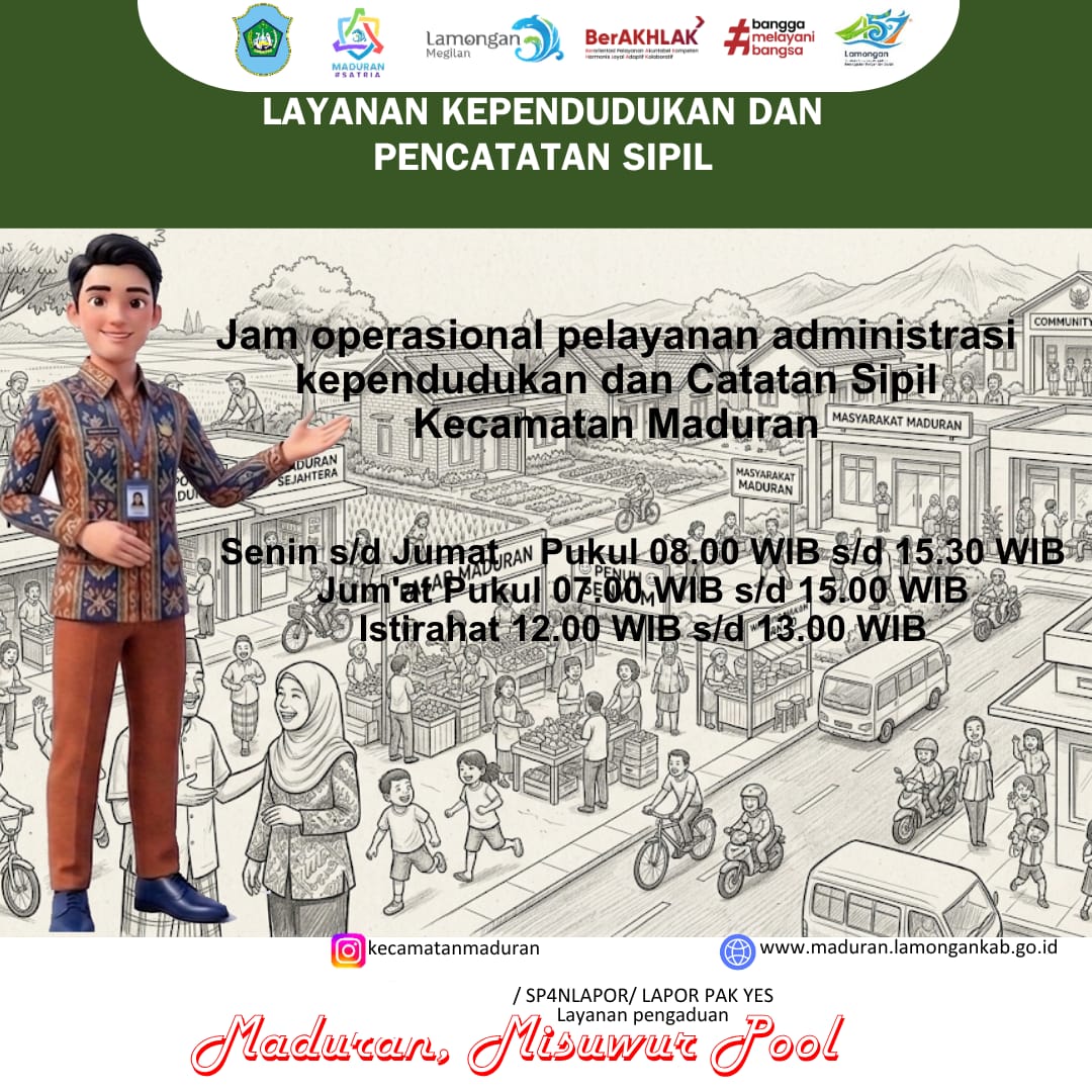 Foto: INFO PELAYANAN ADMINDUK DI KECAMATAN MADURAN