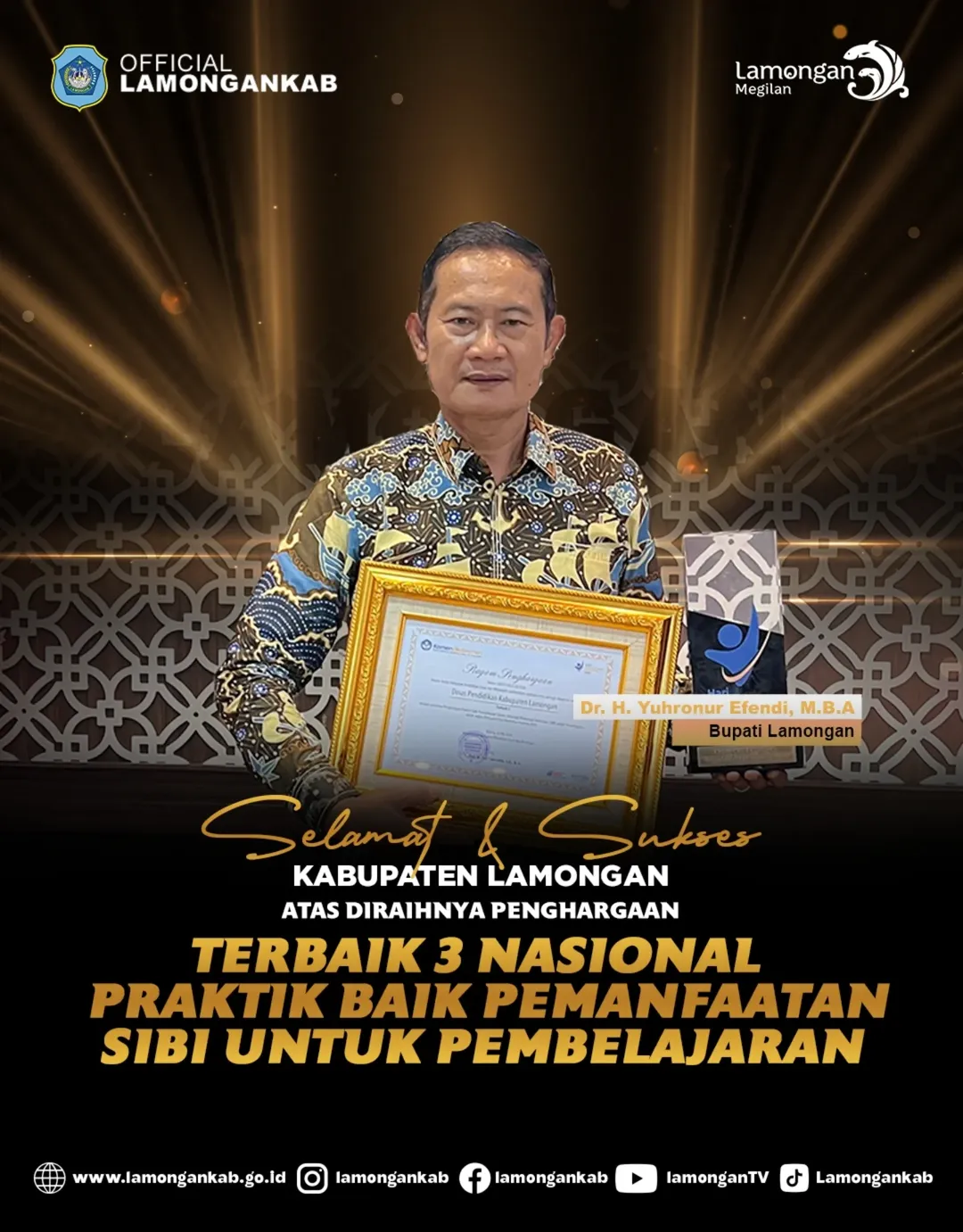 Foto: KABUPATEN LAMONGAN TERBAIK 3 NASIONAL PRAKTIK BAIK PEMANFAATAN SIBI UNTUK PEMBELAJARAN