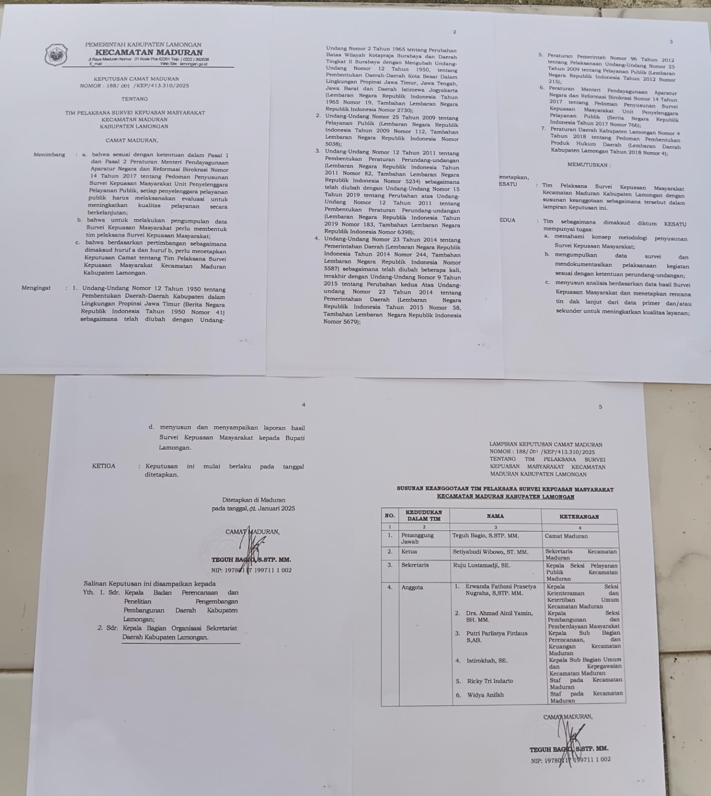 Foto: SK TIM PELAKSANA SURVEY KEPUASAN MASYARAKAT KECAMATAN MADURAN