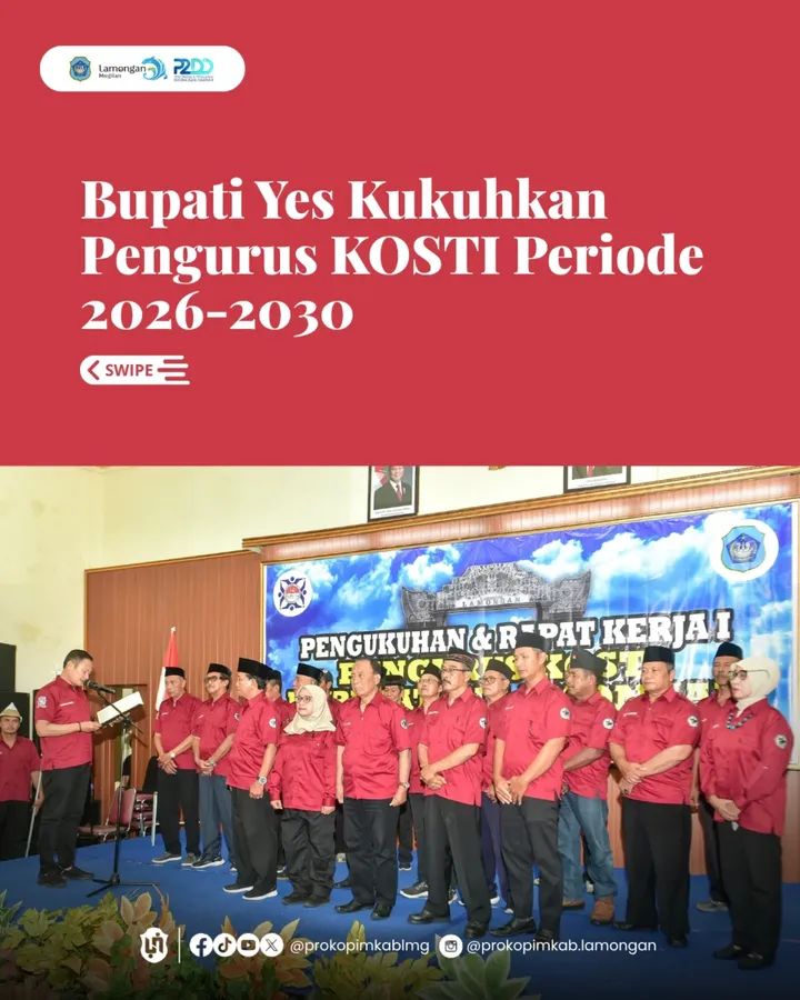 Foto: BUPATI LAMONGAN MENGUKUHKAN PENGURUS KOSTI PERIODE 2026 - 20230