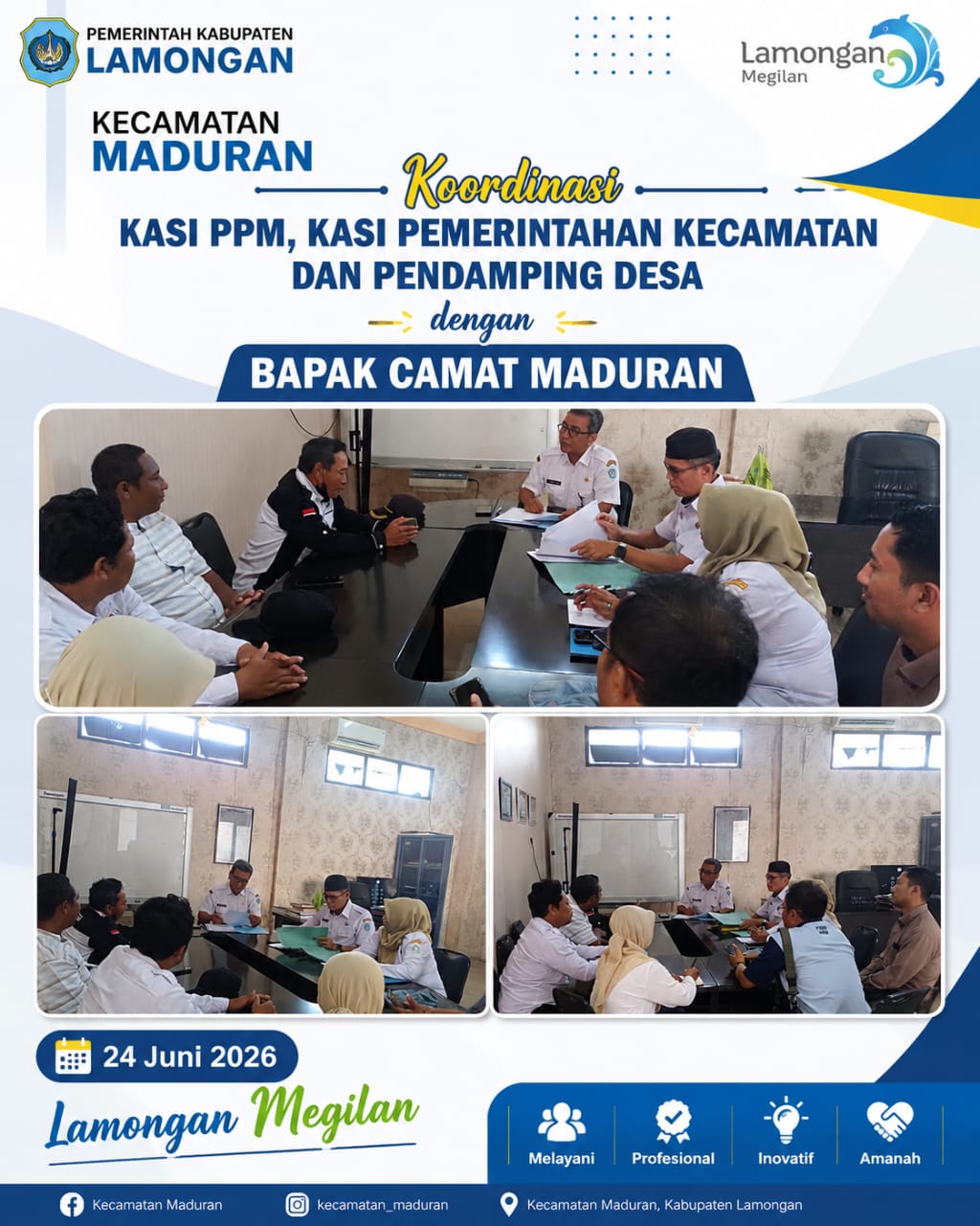 Foto: KASI PEMERINTAHAN, KASI PPM KECAMATAN SERTA PENDAMPING DESA BERKOORDINASI DENGAN CAMAT MADURAN