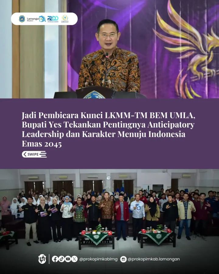 Foto: BUPATI LAMONGAN MENJADI PEMBICARA LKMM-TM BEM UMLA
