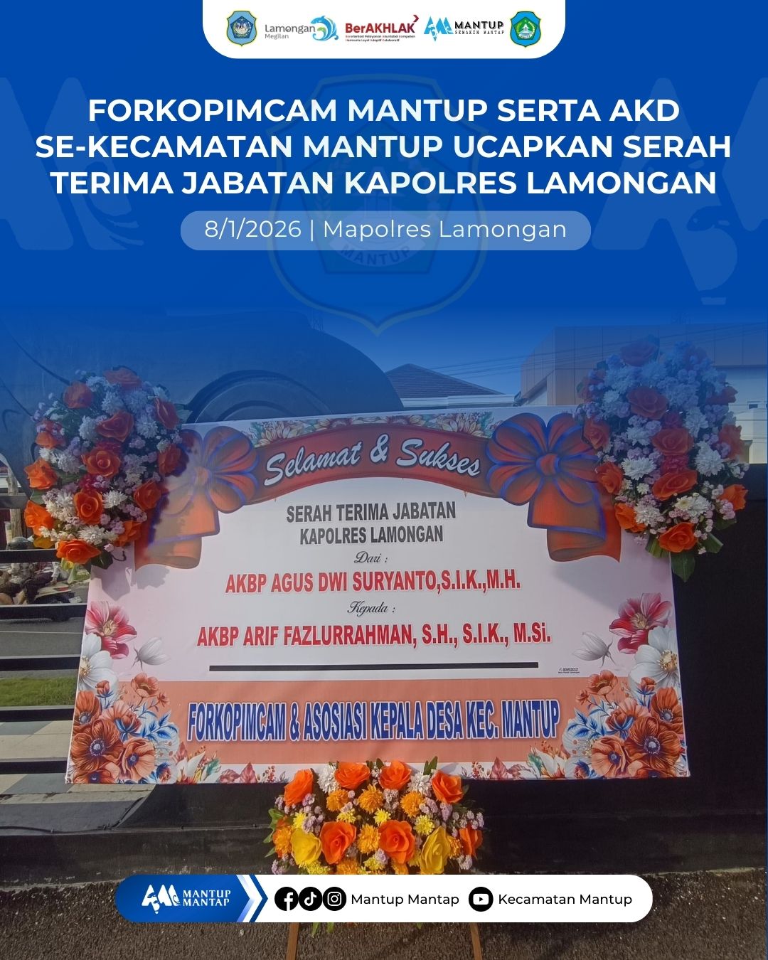 Foto: Selamat dan Sukses Serah Terima Jabatan Kapolres Lamongan