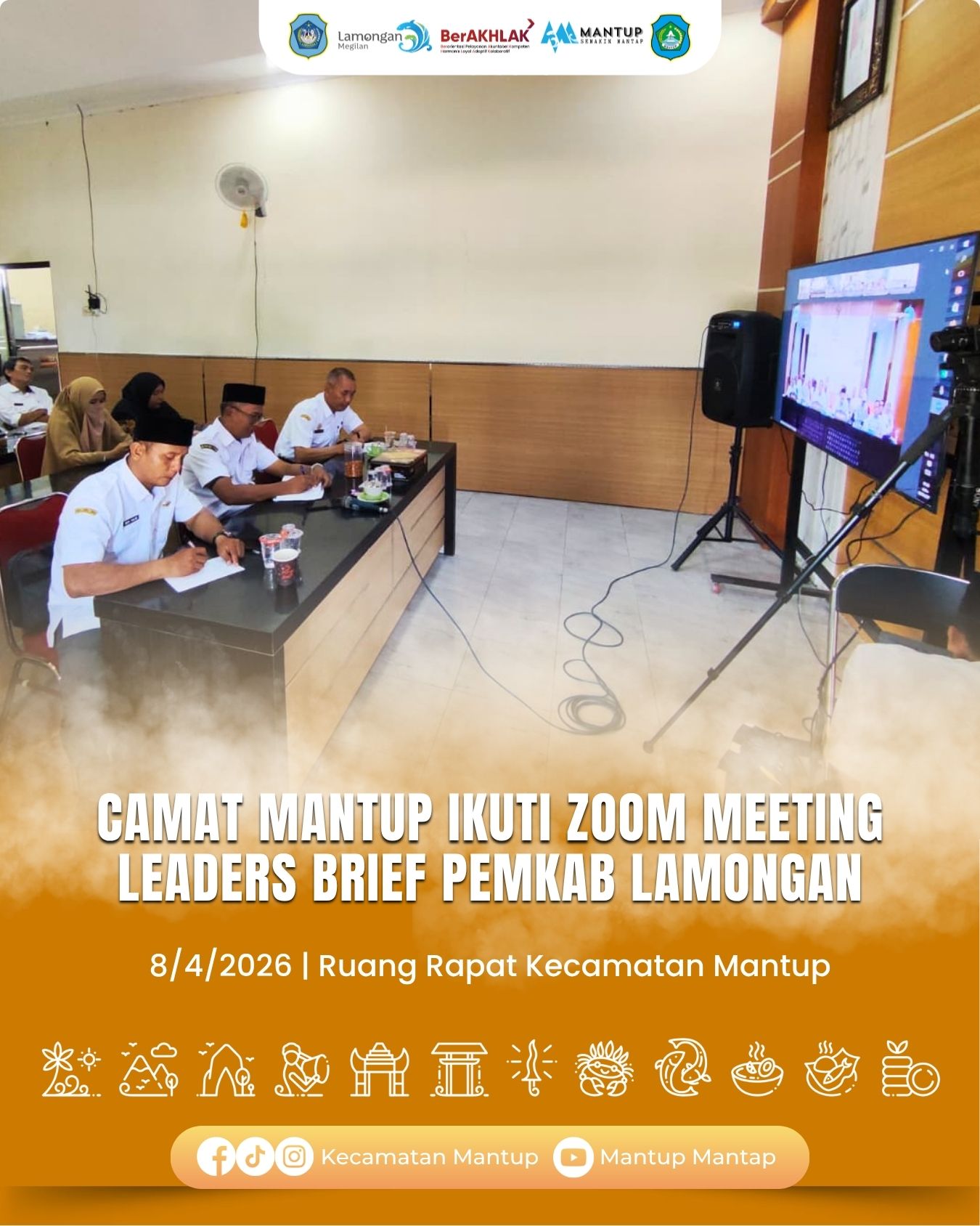 Foto: Camat Mantup Ikuti Zoom Meeting Leaders Brief Pemkab Lamongan