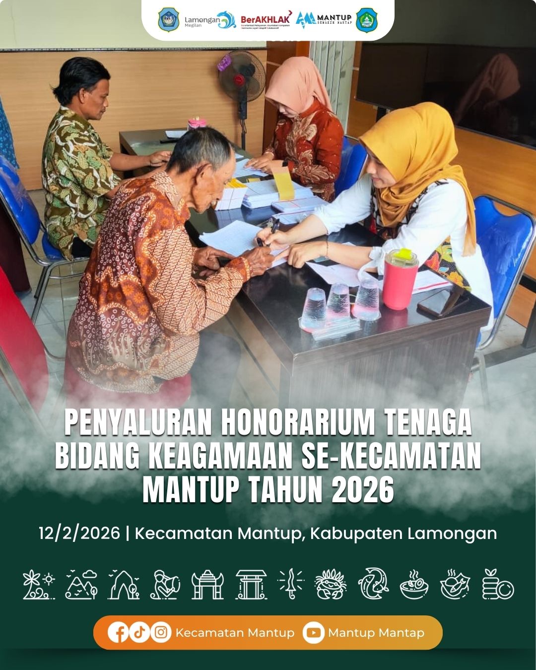 Foto: Penyaluran Honorarium Tenaga Bidang Keagamaan se-Kecamatan Mantup Tahun 2026