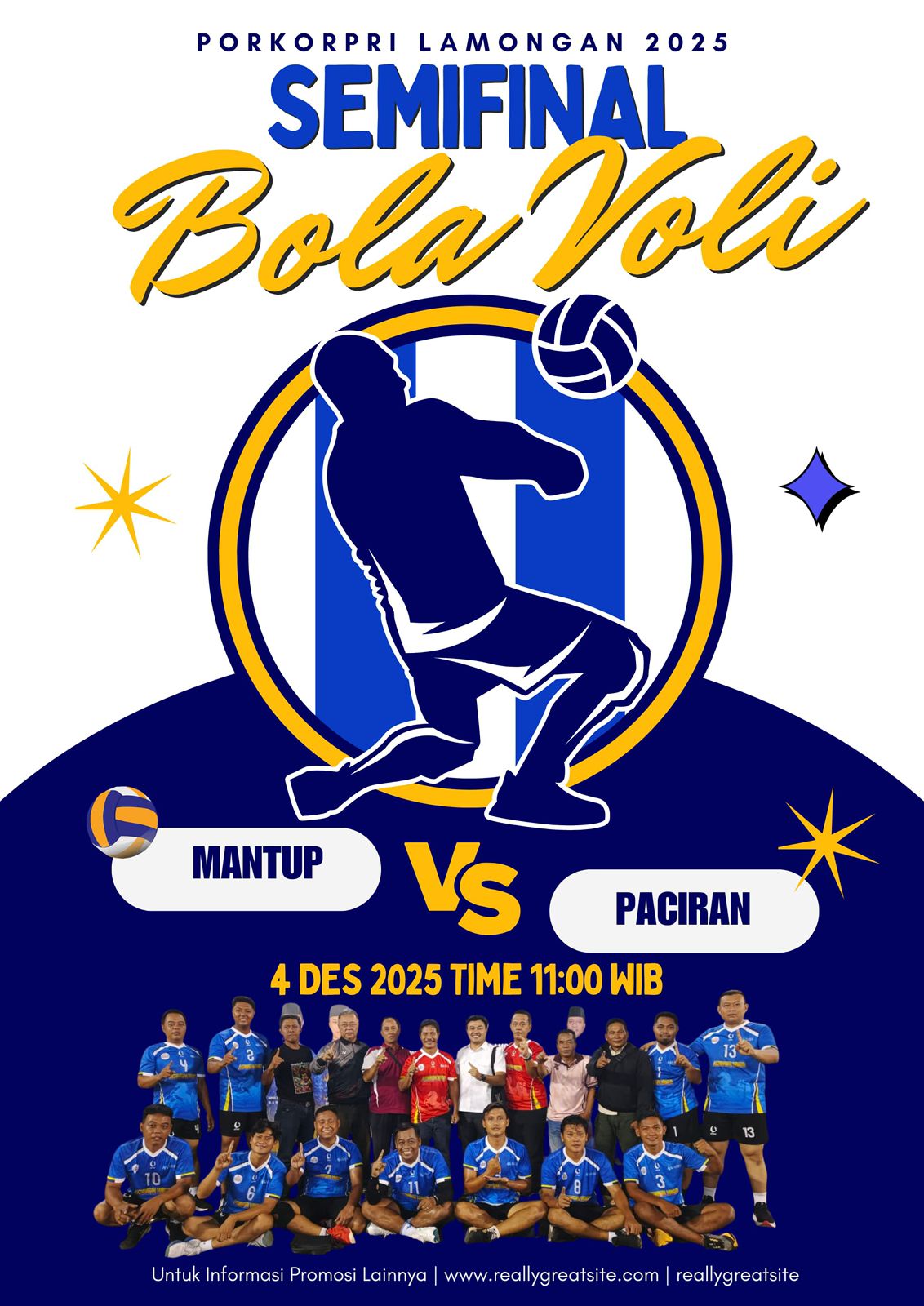 Foto: Jadwal Semi Final Volly Ball PORKORPRI Tahun 2025