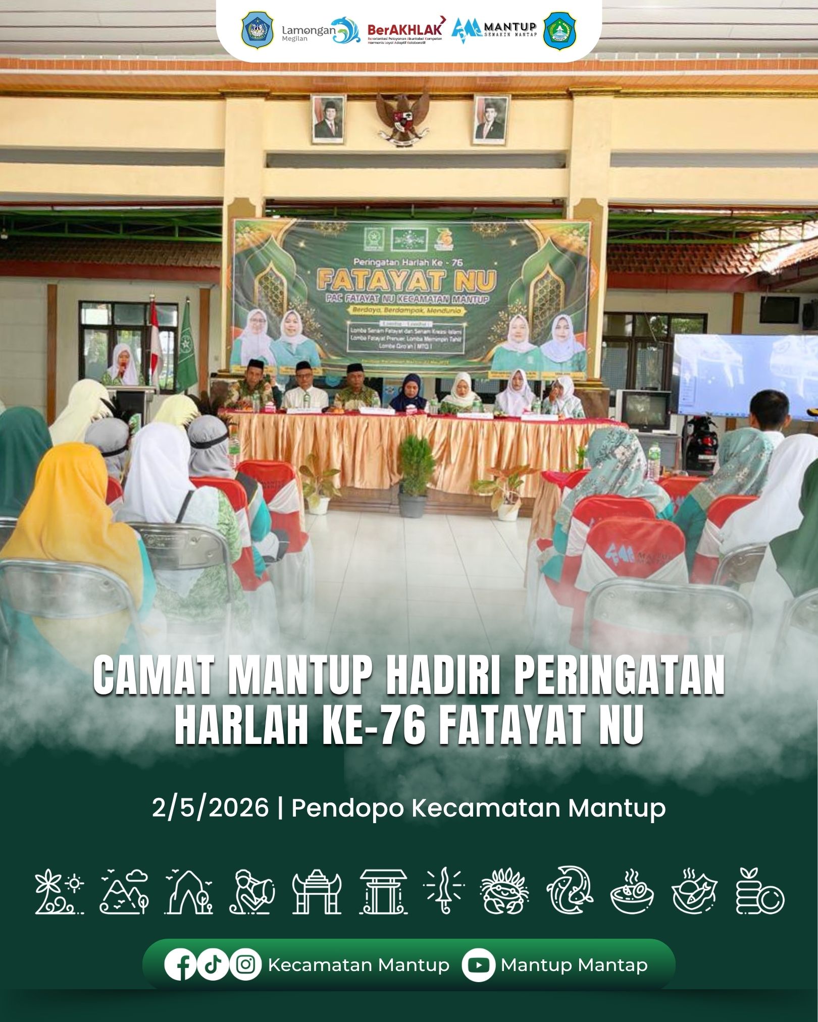 Foto: Camat Mantup Hadiri Peringatan Harlah ke-76 Fatayat NU
