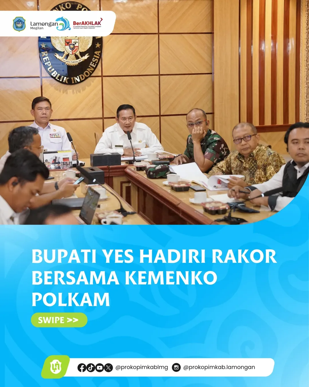 Foto: Bupati Yes Hadiri Rakor Bersama Kemenko Polkam