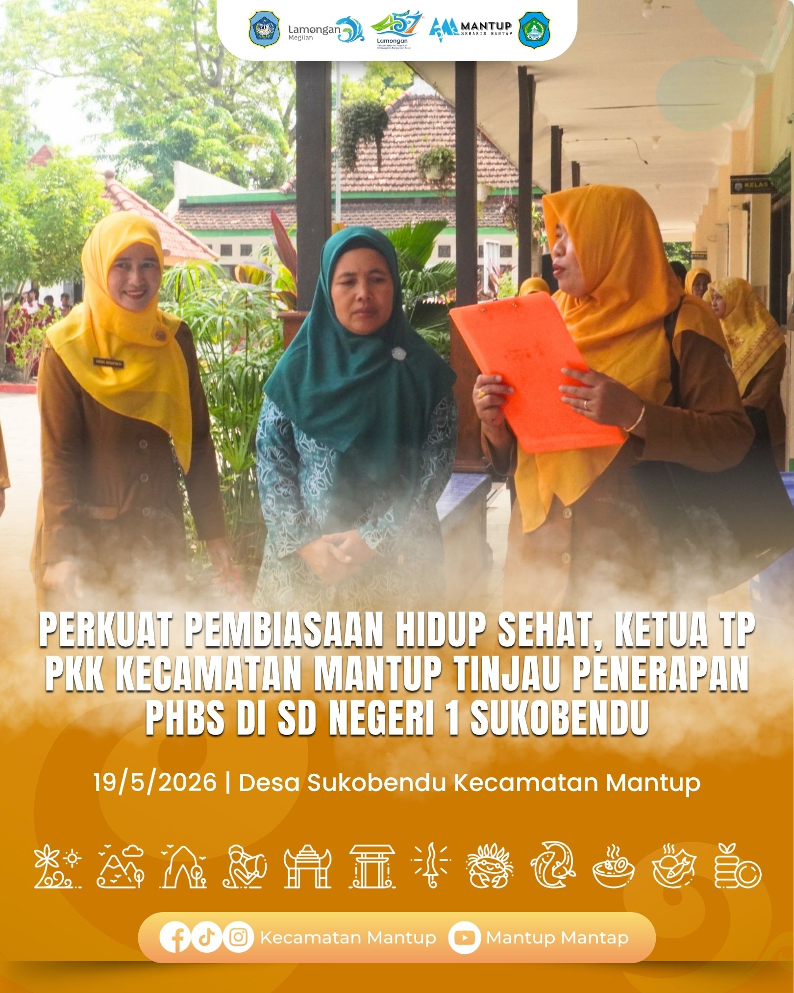 Foto: Perkuat Pembiasaan Hidup Sehat, Ketua TP PKK Kecamatan Mantup Tinjau Penerapan PHBS di SD Negeri 1 Sukobendu