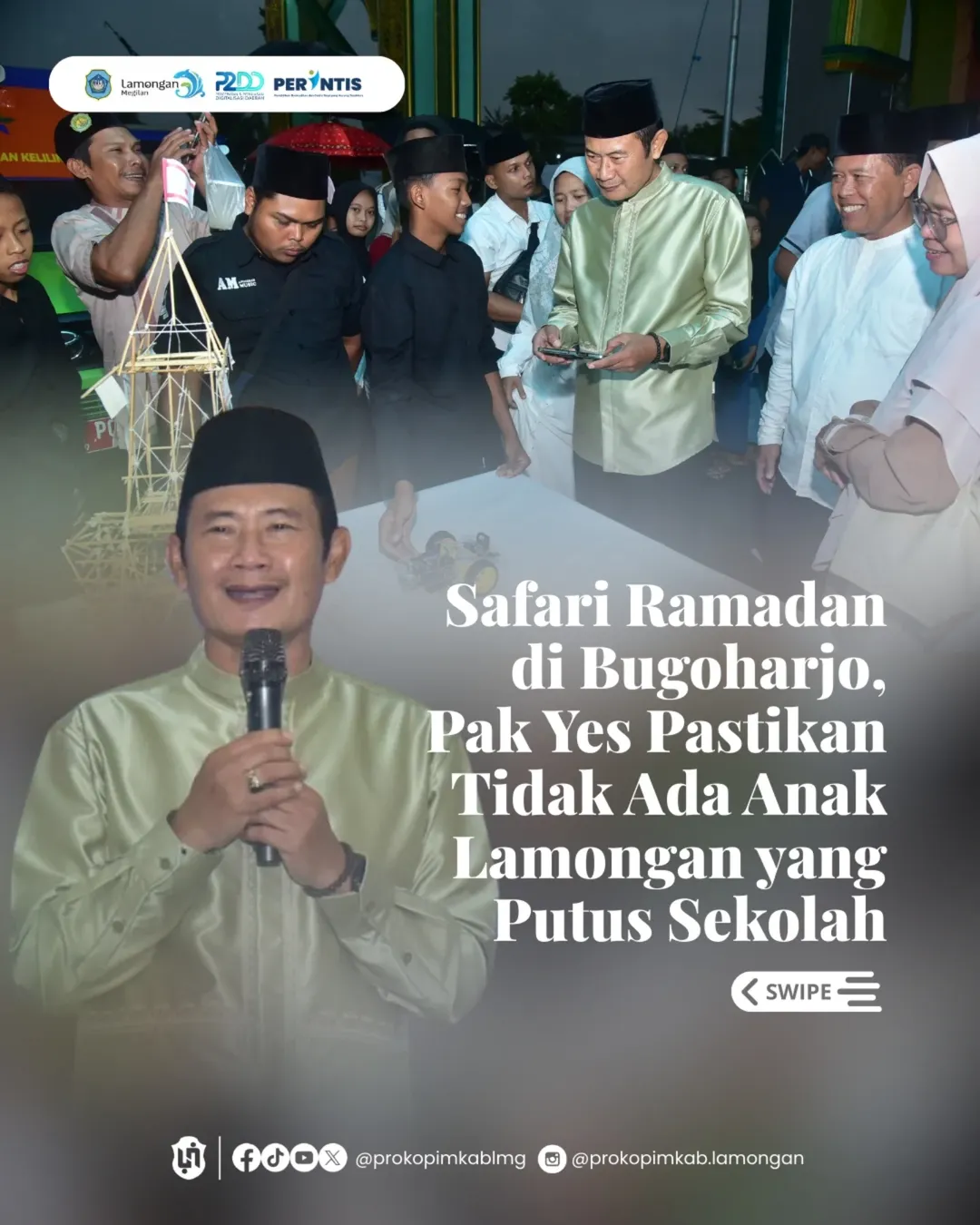Foto: Safari Ramadan di Bugoharjo, Pak Yes Pastikan Tidak Ada Anak Lamongan yang Putus Sekolah