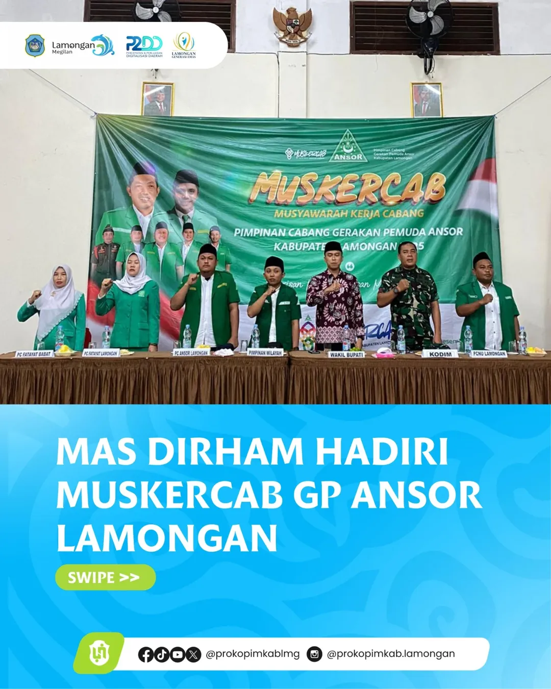 Foto: Mas Dirham Hadiri Muskercab GP Ansor Lamongan