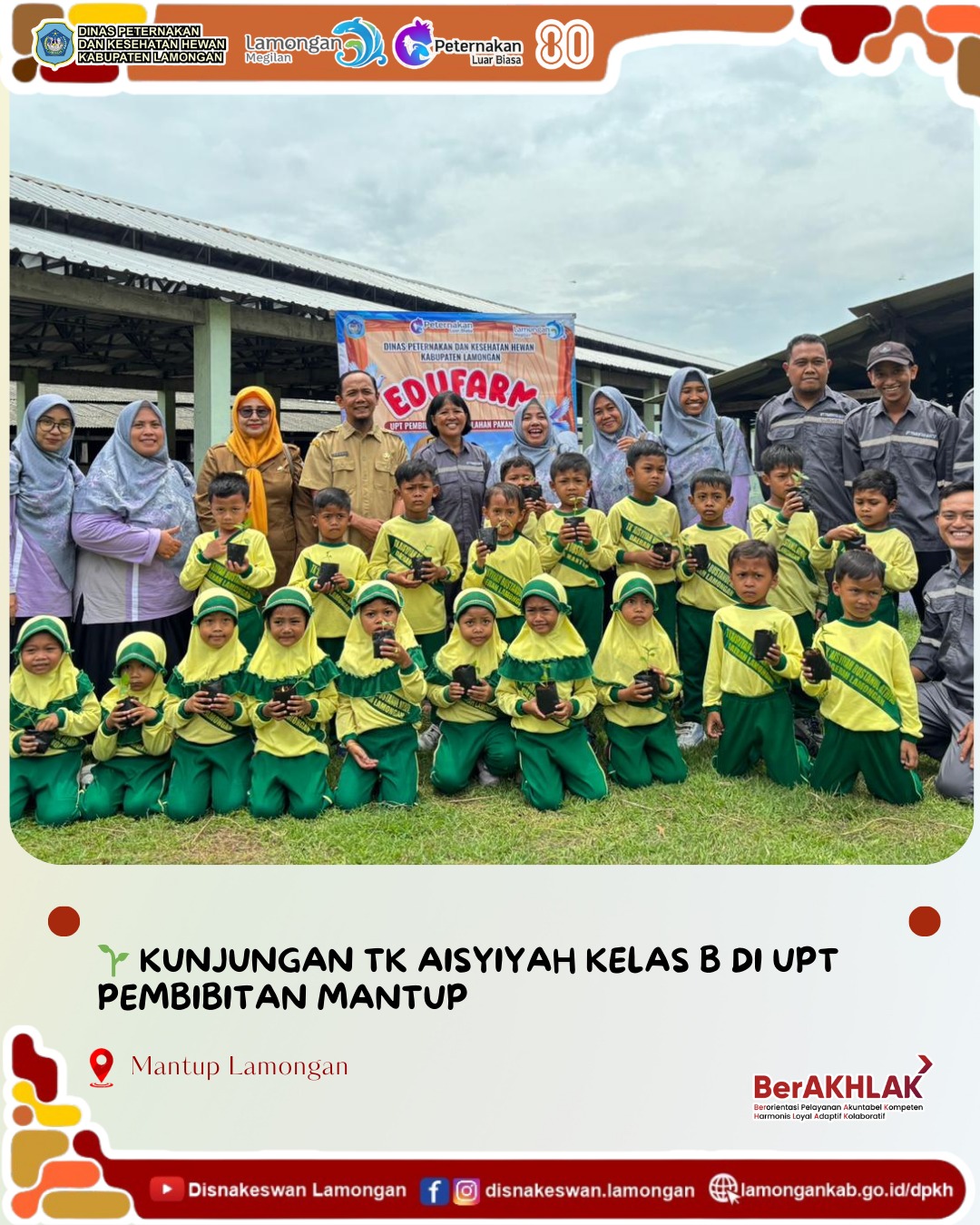 Foto: Kunjungan TK Aisyiyah Kelas B di UPT Pembibitan Mantup