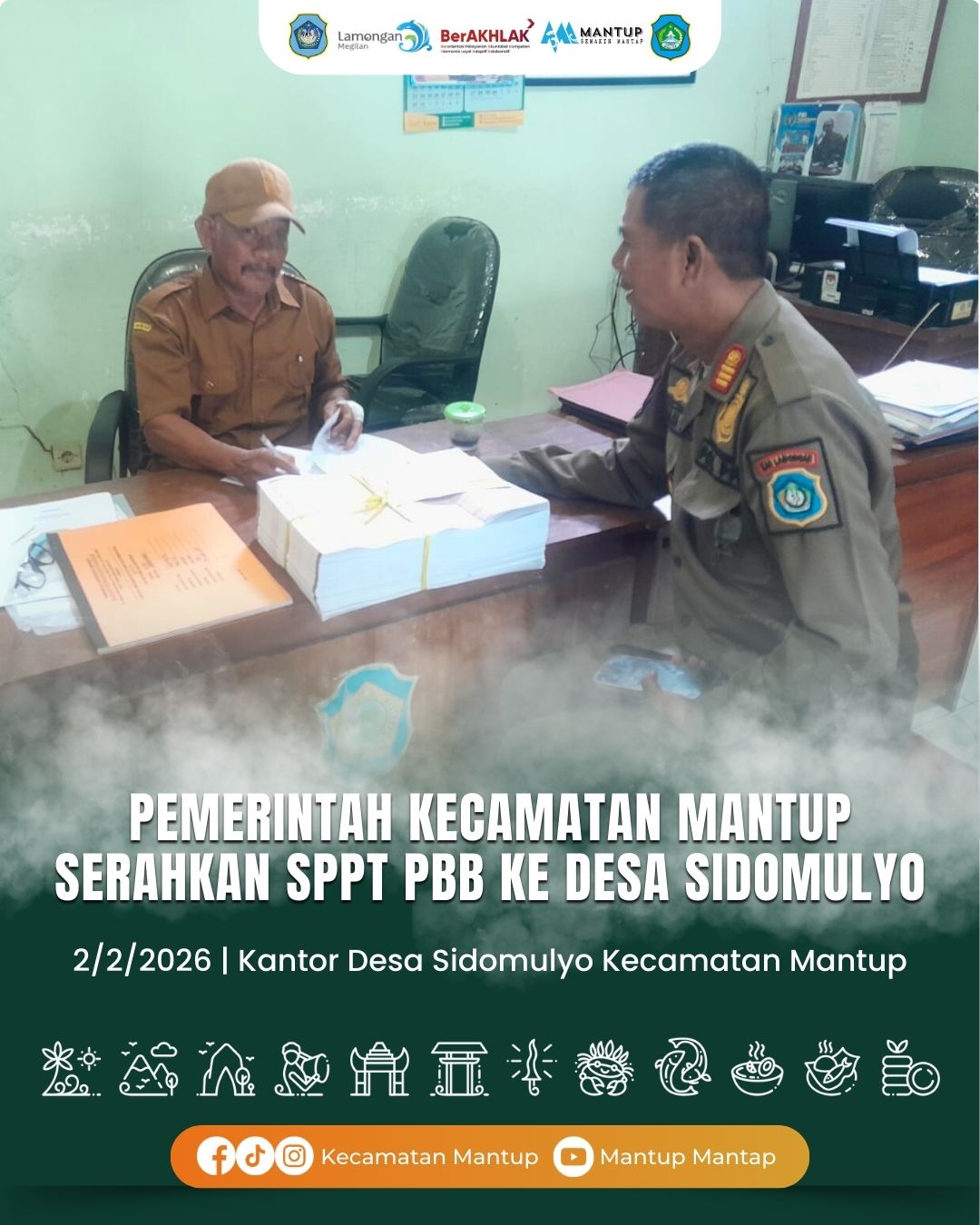 Foto: Pemerintah Kecamatan Mantup Serahkan SPPT PBB ke Desa Sidomulyo