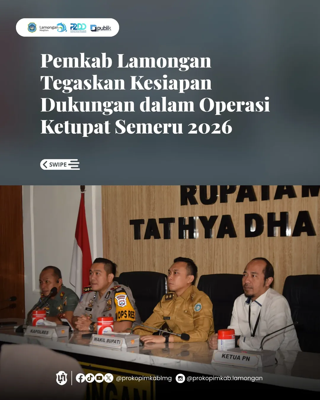 Foto: Pemkab Lamongan Tegaskan Kesiapan Dukungan dalam Operasi Ketupat Semeru 2026