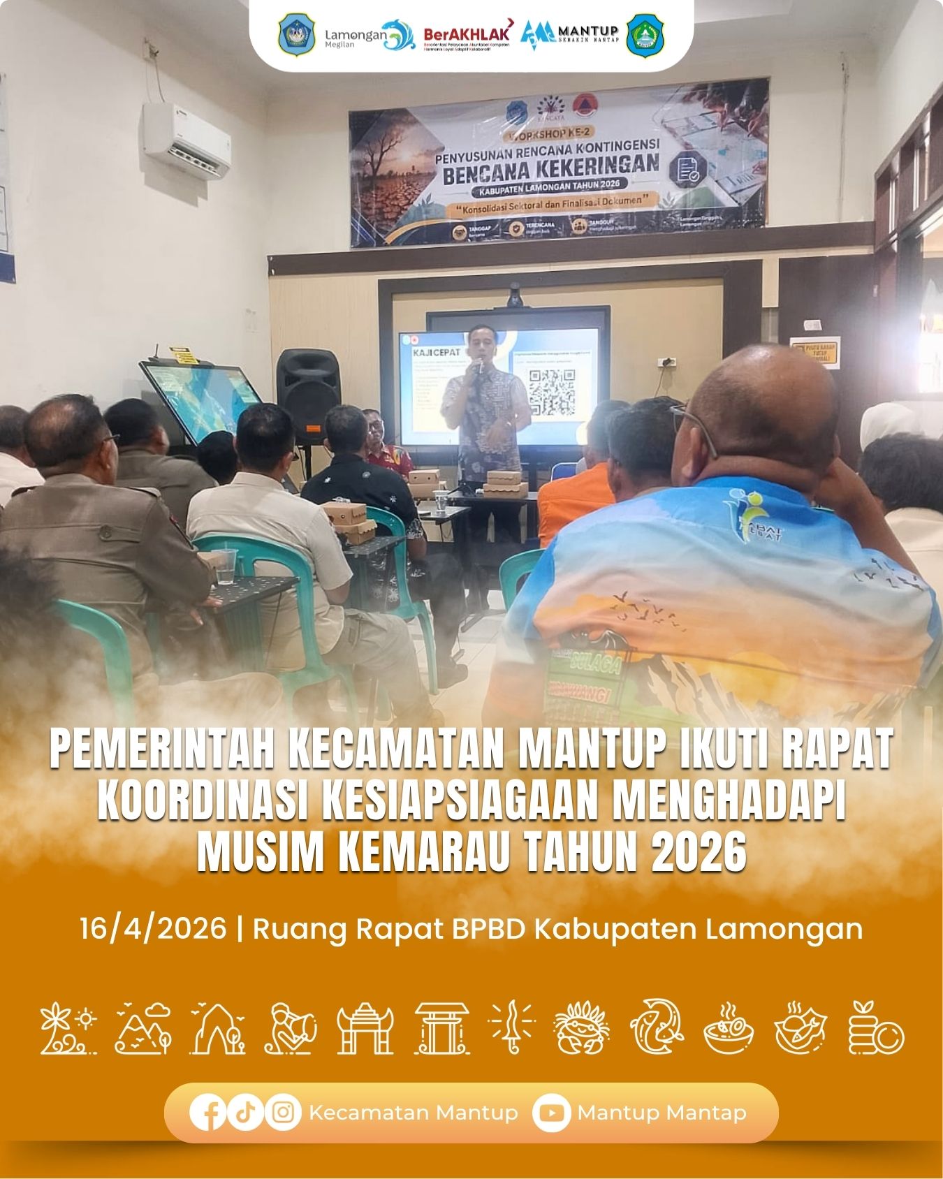 Foto: Pemerintah Kecamatan Mantup Ikuti Rapat Koordinasi Kesiapsiagaan Menghadapi Musim Kemarau Tahun 2026