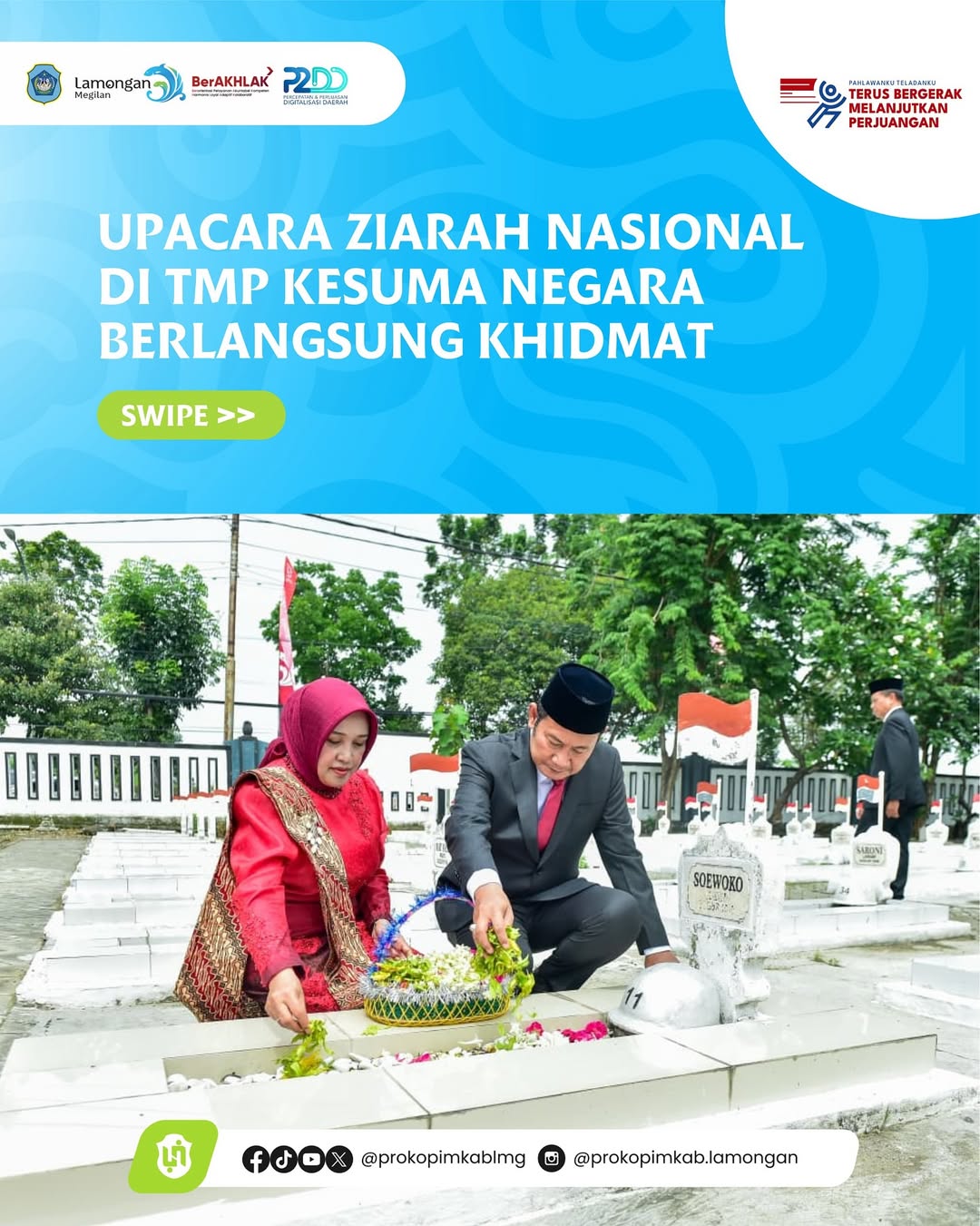 Foto: Upacara Ziarah Nasional di TMP Kesuma Negara Berlangsung Khidmat