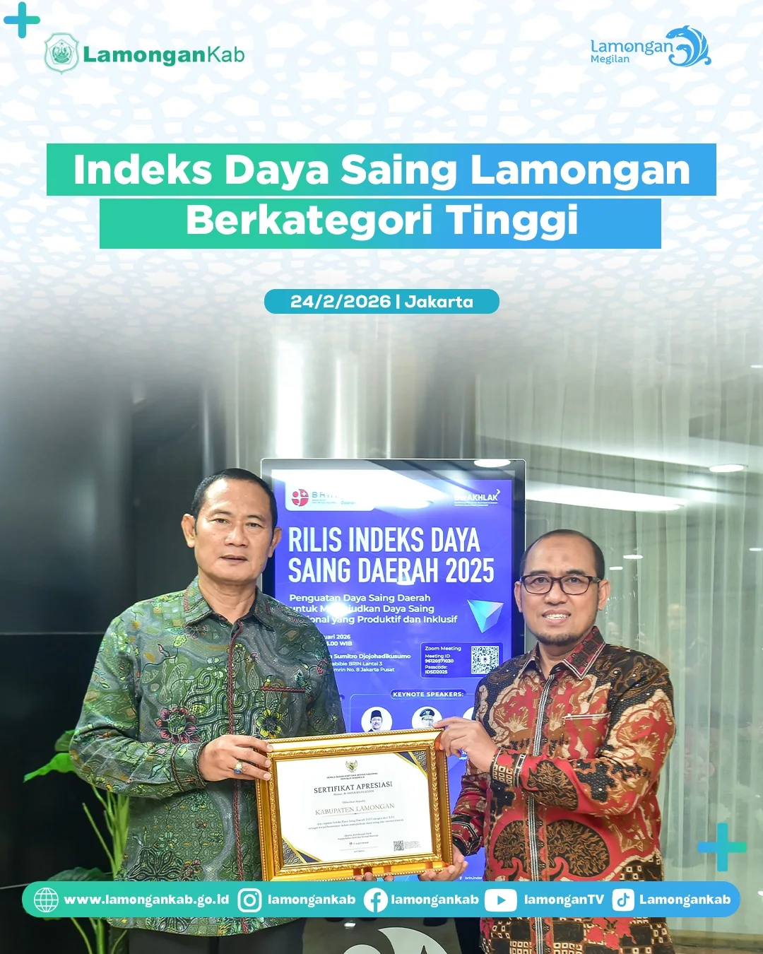 Foto: Indeks Daya Saing Lamongan Berkategori Tinggi