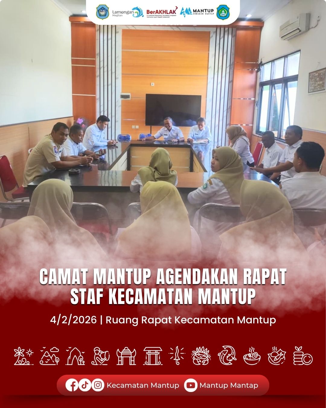 Foto: Camat Mantup Agendakan Rapat Staf Kecamatan Mantup