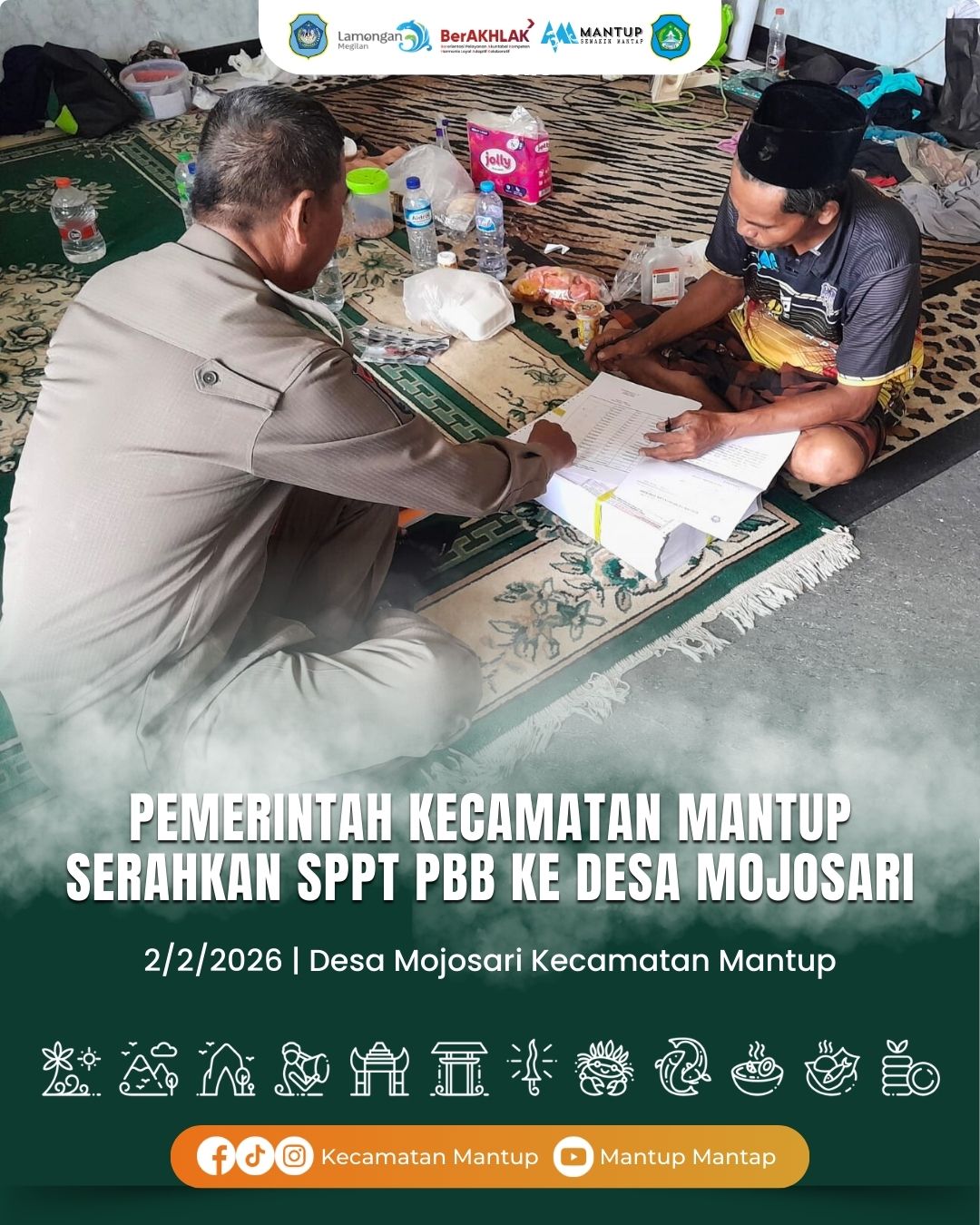 Foto: Pemerintah Kecamatan Mantup Serahkan SPPT PBB ke Desa Mojosari
